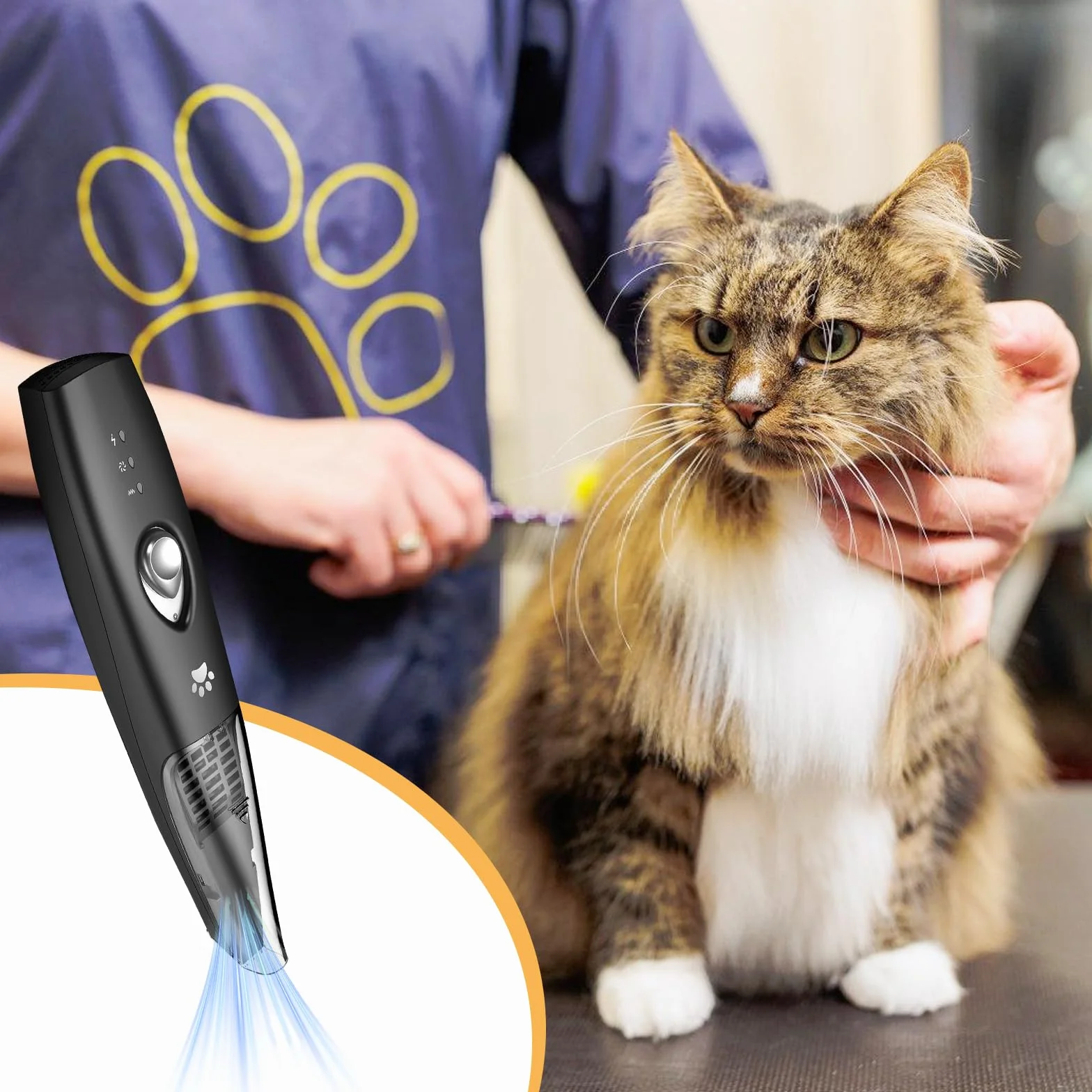 Tondeuse Patte Chien Extra Silencieuse avec Aspirateur, pour Pattes, Yeux, Oreilles, Visage et Corps