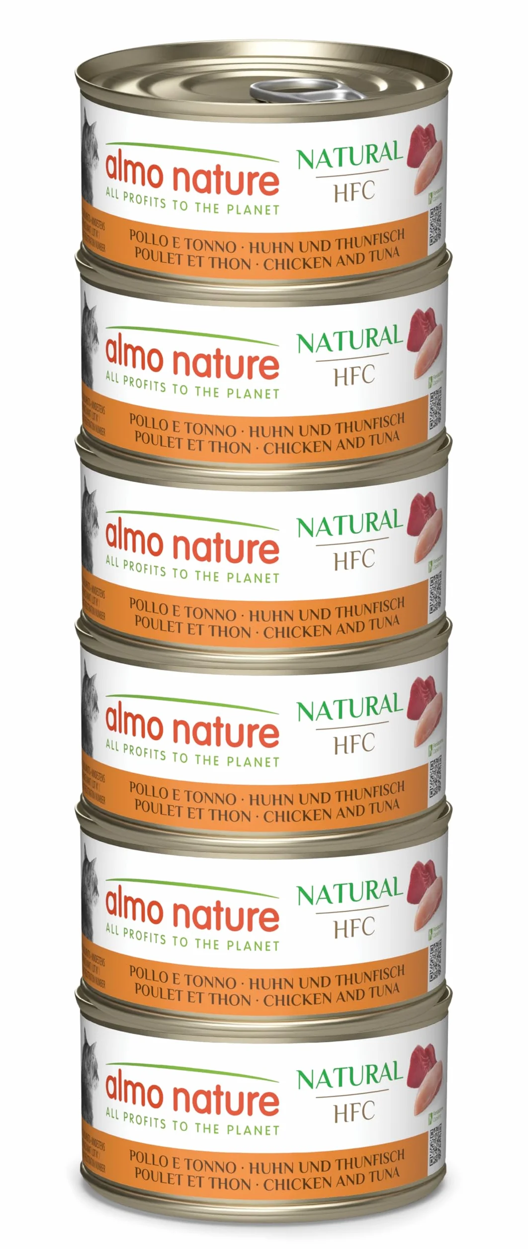 Almo Nature HFC Natural Nourriture Humide pour Chats Poulet et Thon 70g Lot de 6