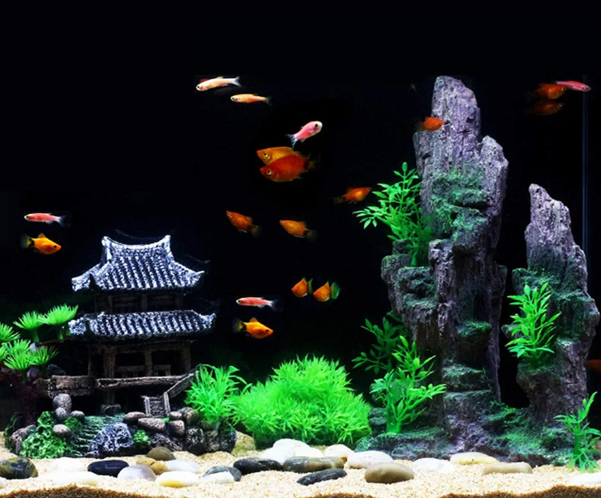 SLOCME Décoration classique en résine pour aquarium - Château réaliste