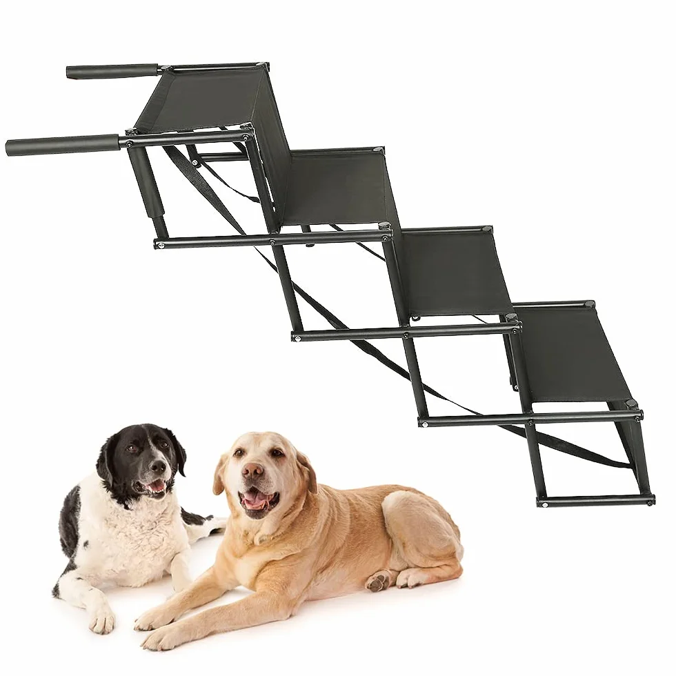 Rampe pour Chien Portable pour Voiture, Convient pour Les Chiens de Grande et Petite Taille. L'échelle Pliable de Voiture est Pratique et Rapide, Peut Supporter Un Poids de 60 kg