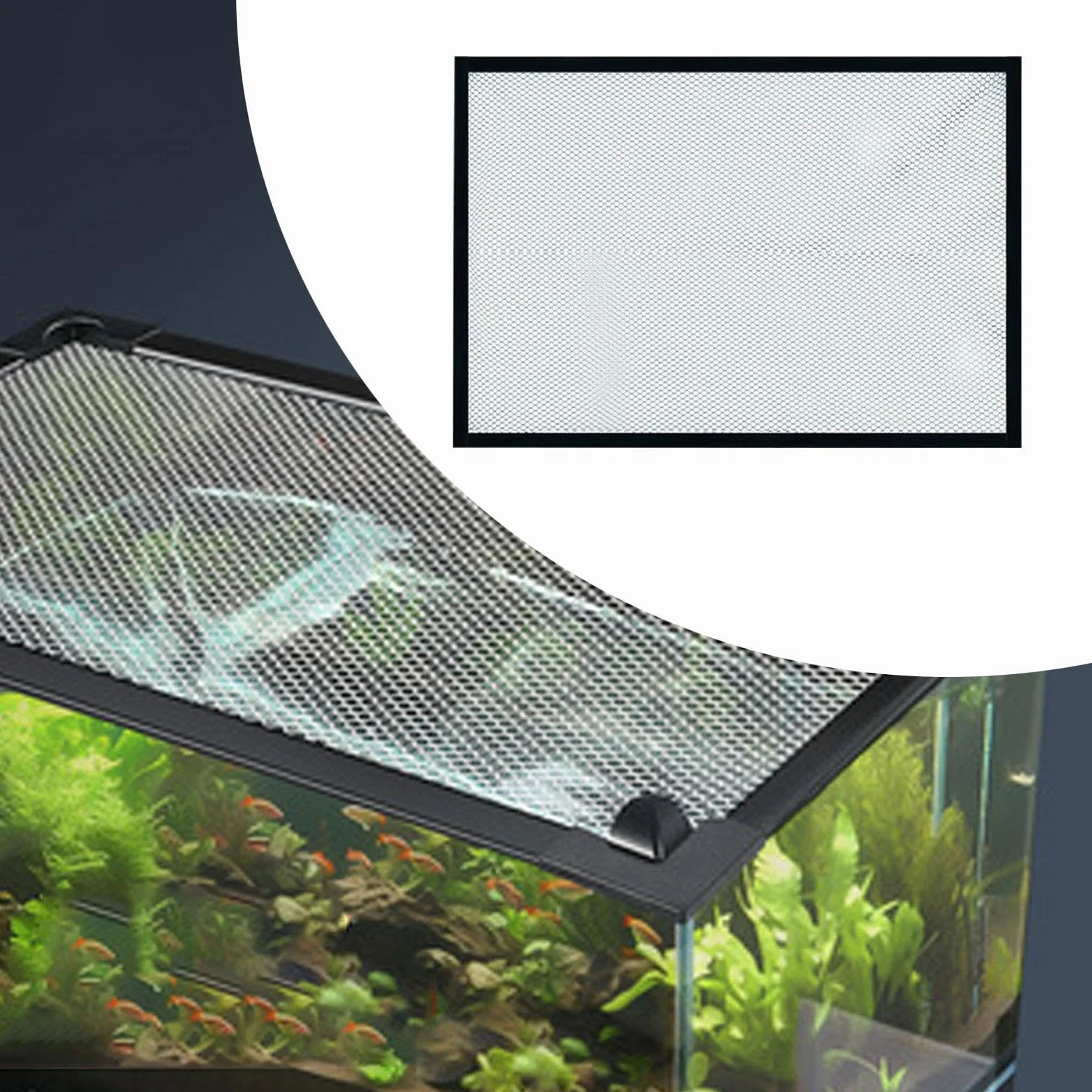 Harilla Couvercle de Réservoir de Poisson, écran Transparent en Maille pour Aquarium, 80x40cm