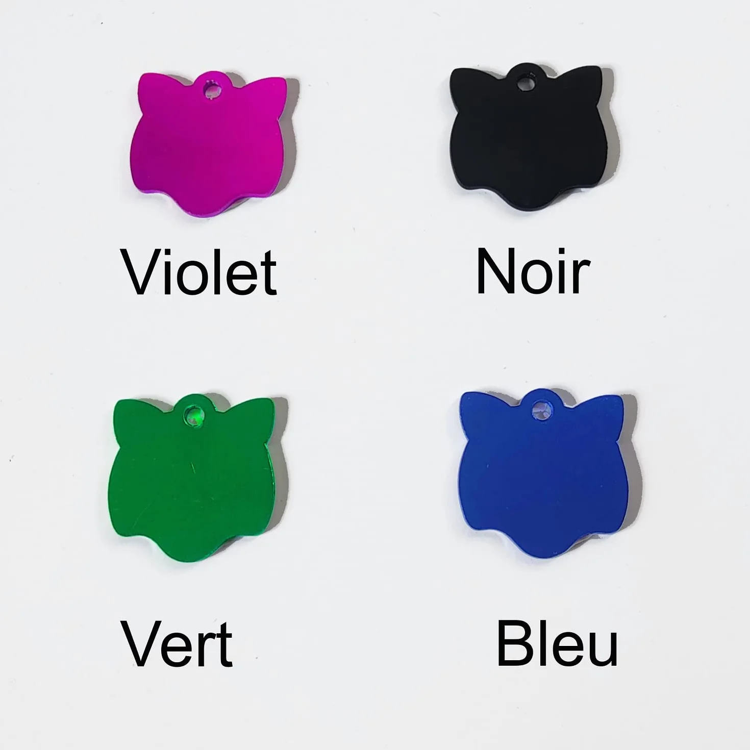 médaille chien et chat gravée personnalisée protection vernis +anneau différents coloris