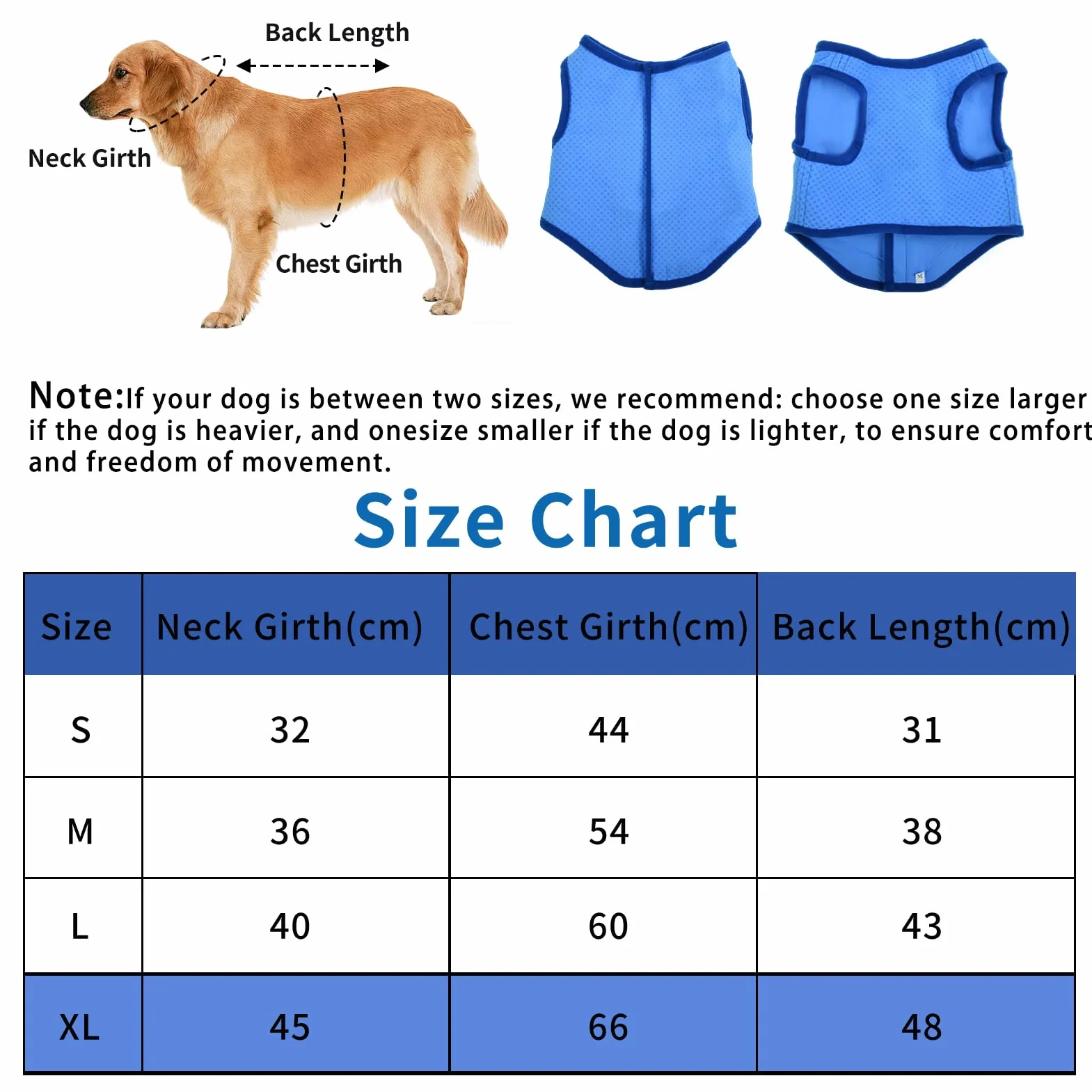 Veste de Refroidissement pour Chien Respirante été, Gilet Rafraichissant Chien, Style sans Manches Frais et Confortable, Manteau Rafraichissant pour Chien, Accessoires Généraux (XL)
