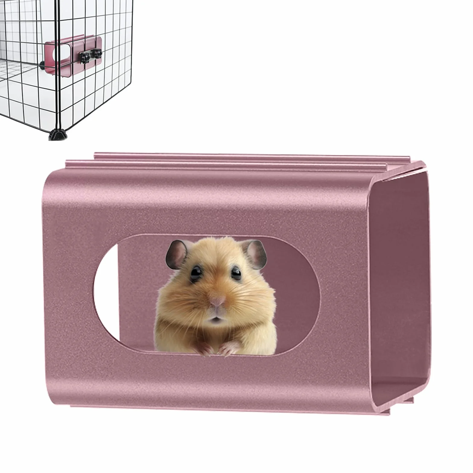 Jouets Tunnel rafraîchissant pour Hamsters, Maison rafraîchissante pour Hamsters, cachette Suspendue en Aluminium pour Hamsters Nains, Hamsters syriens, Geckos léopards (Rose, 12x7x7cm)