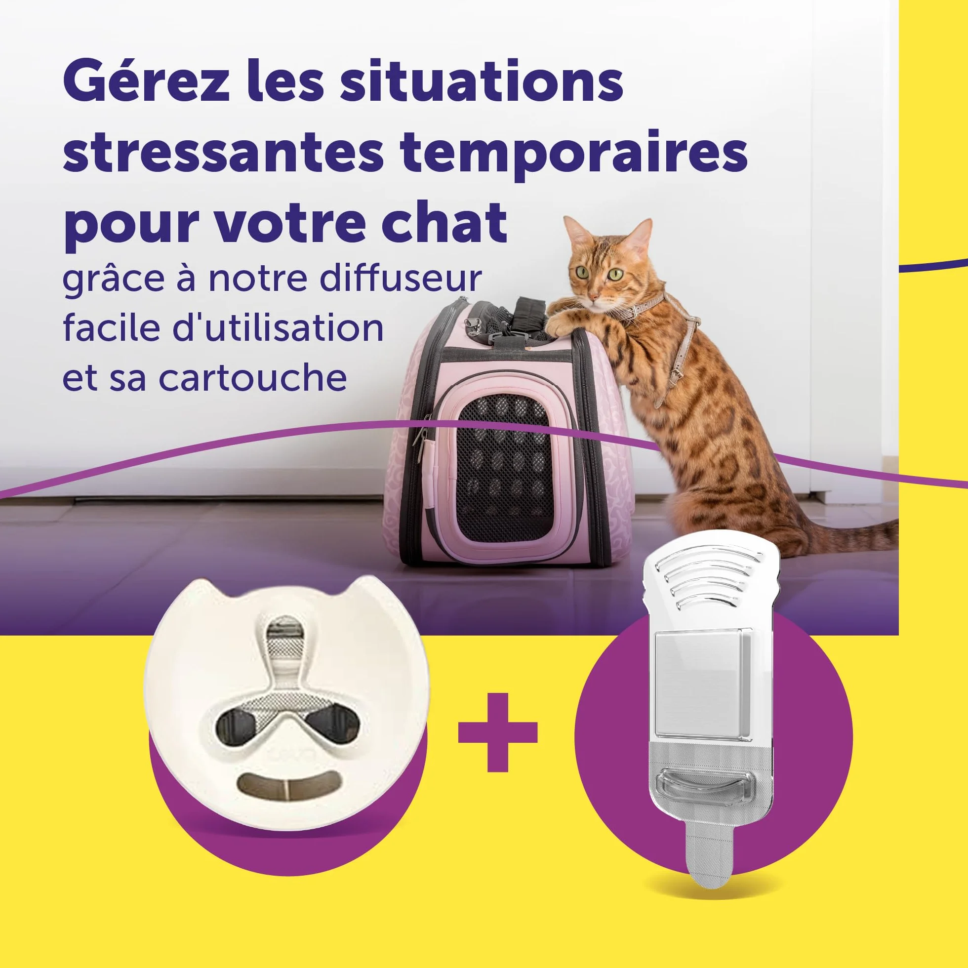 FELIWAY Help! Diffuseur Recharge phéromones apaisantes Chats 7 Jours Calmer Stress ponctuel Recommandé vétérinaires