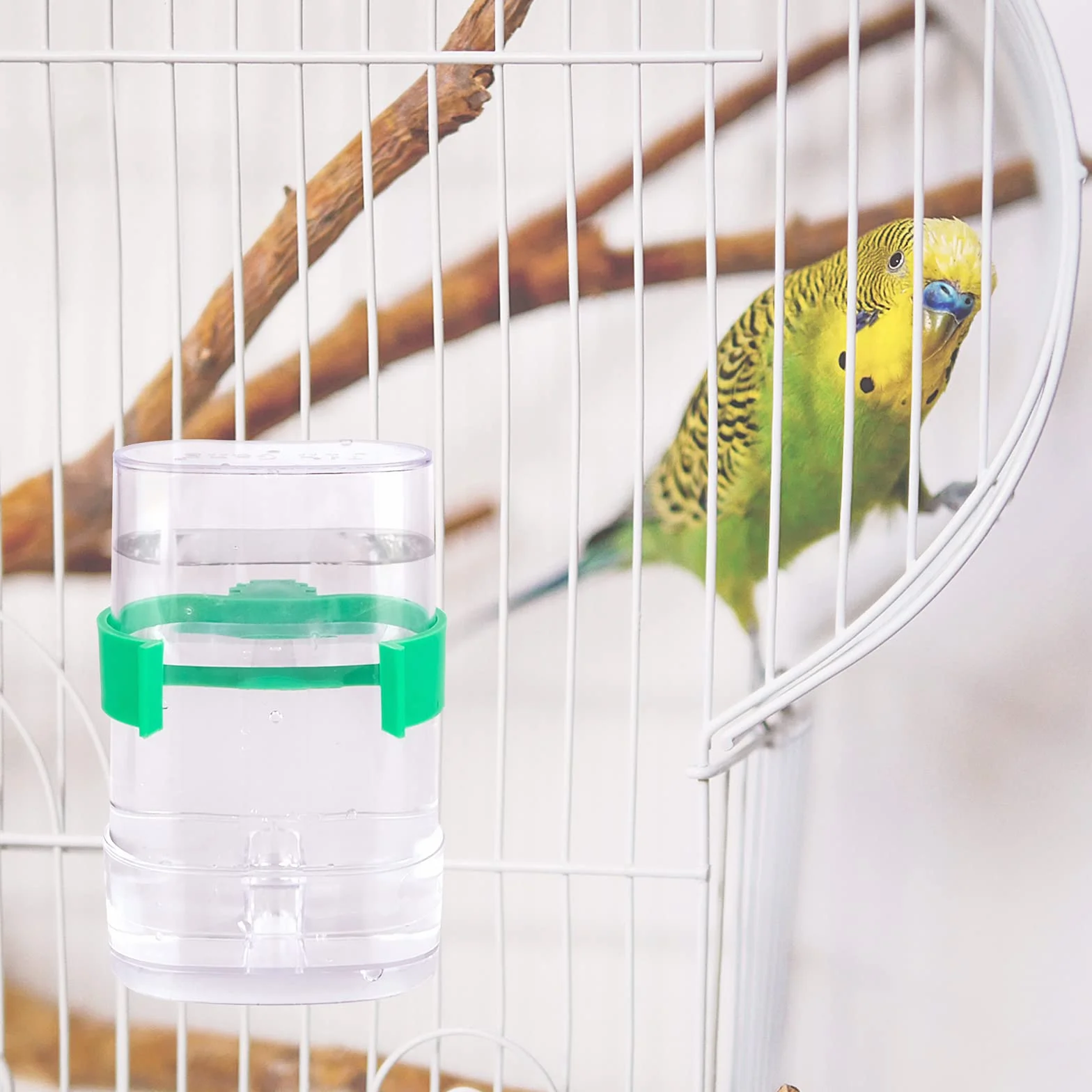 Mangeoires et Abreuvoir Automatique pour Oiseaux - Distributeur d'Eau Transparent pour Perruche, Perroquet, Pigeon - Bouteille en Cage