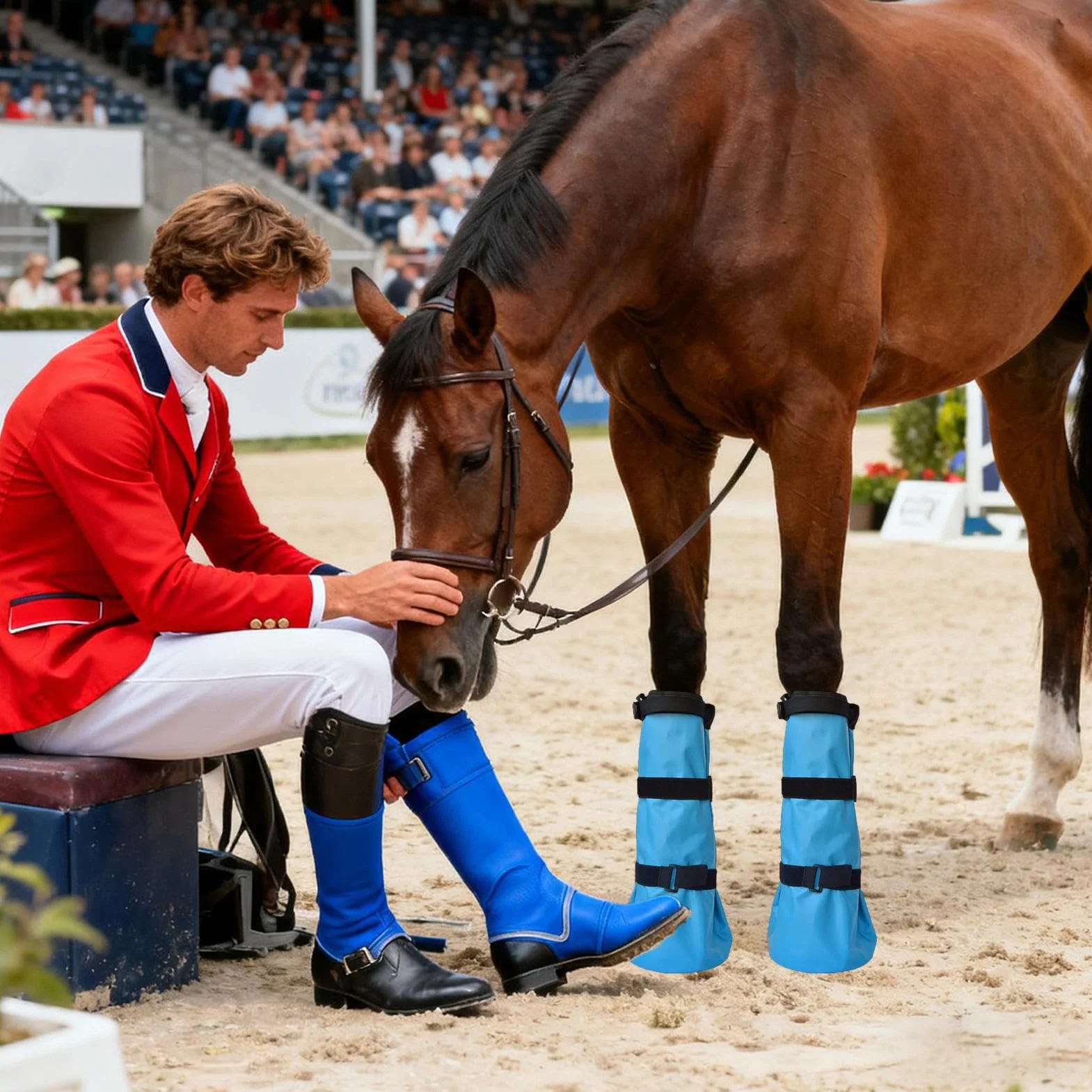 Manolyee Bottes pour Sabots De Cheval,Seau De Soin des Sabots avec Coussin en EVA,Sac De Trempage Équin avec Lanières | pour Box Écurie Pâturage Ferme Ranch Soin Quotidien