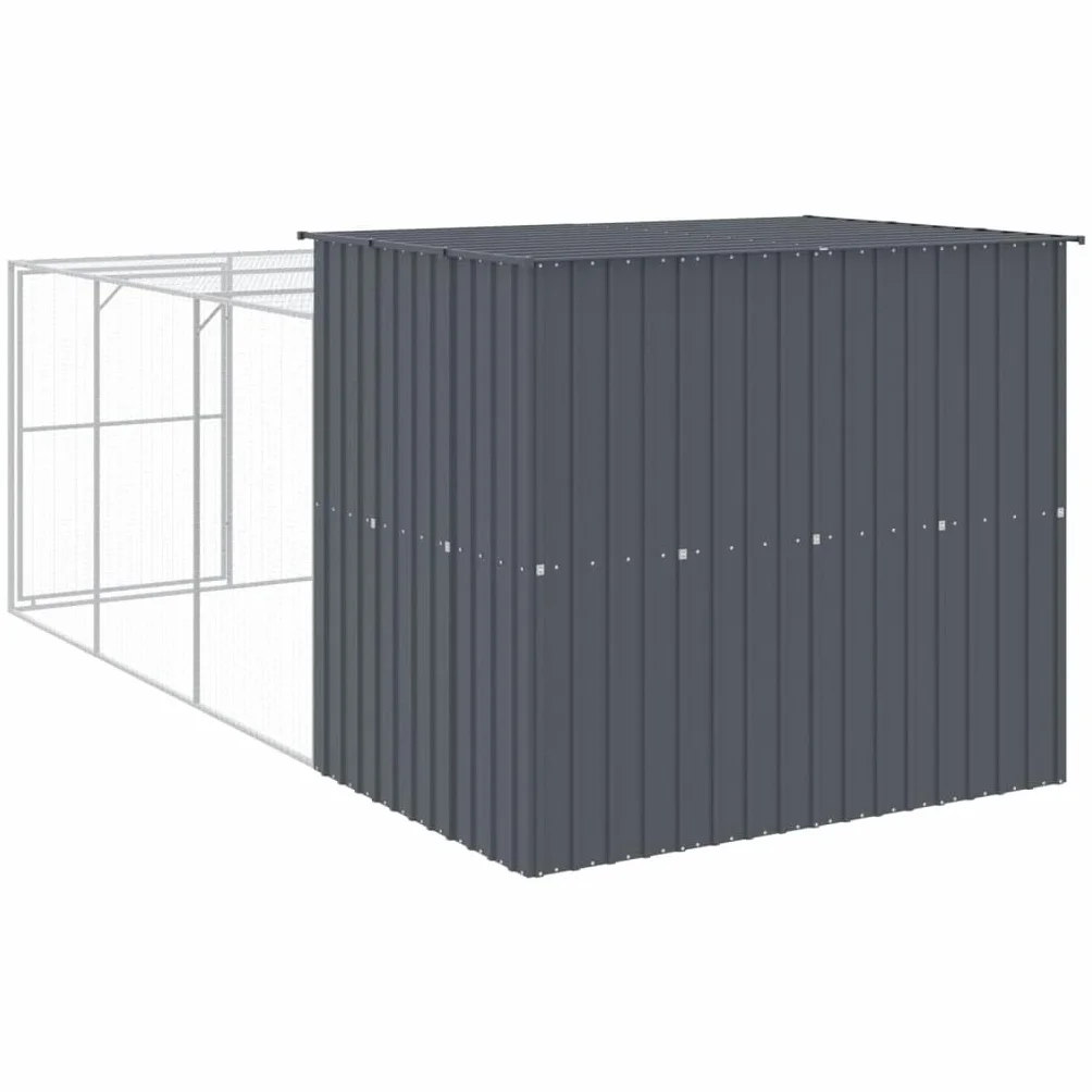 Chenil d'extérieur pour Chien, Enclos Cage Métal avec Cour 214x457x181 cm Anthracite