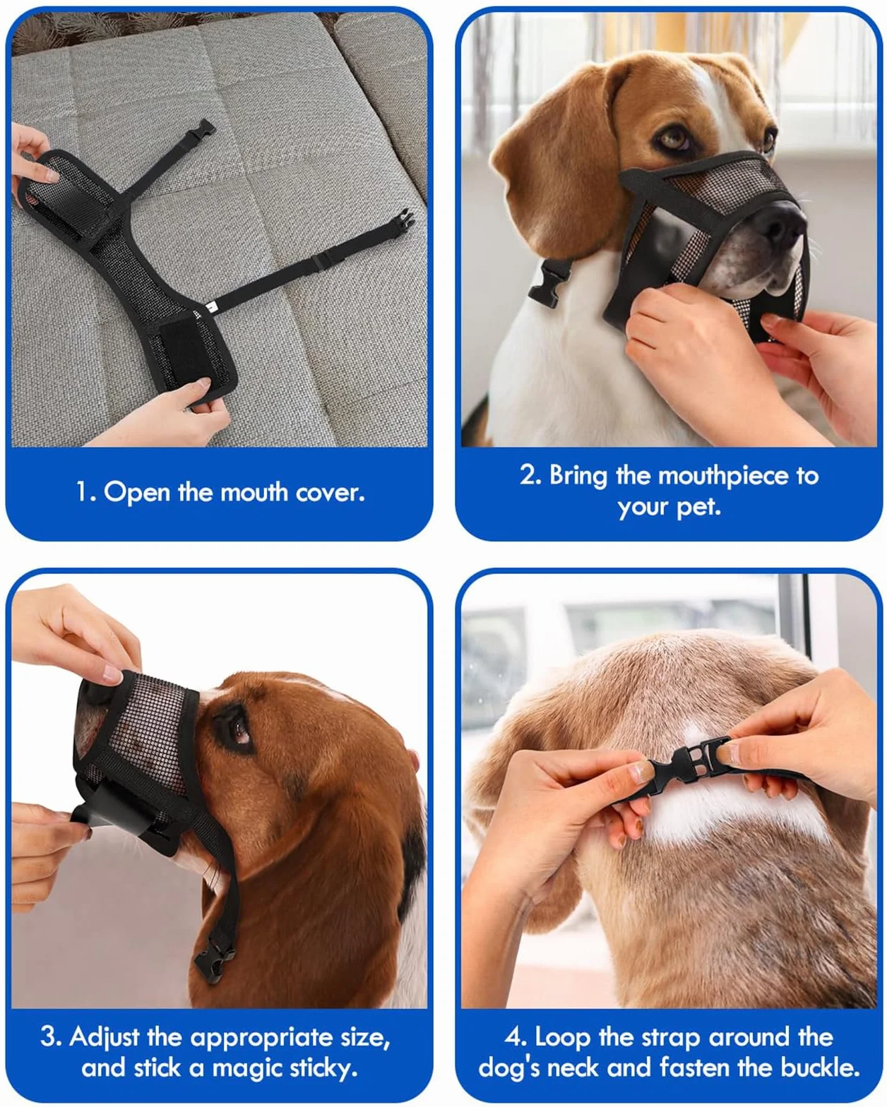 Muselière Chiens, Museliere Anti Aboiement, Espirant Muselière en Réglable pour Chien, Dog Muzzle pour Les Chiens de Taille Grande, Moyenne, XL, Noir
