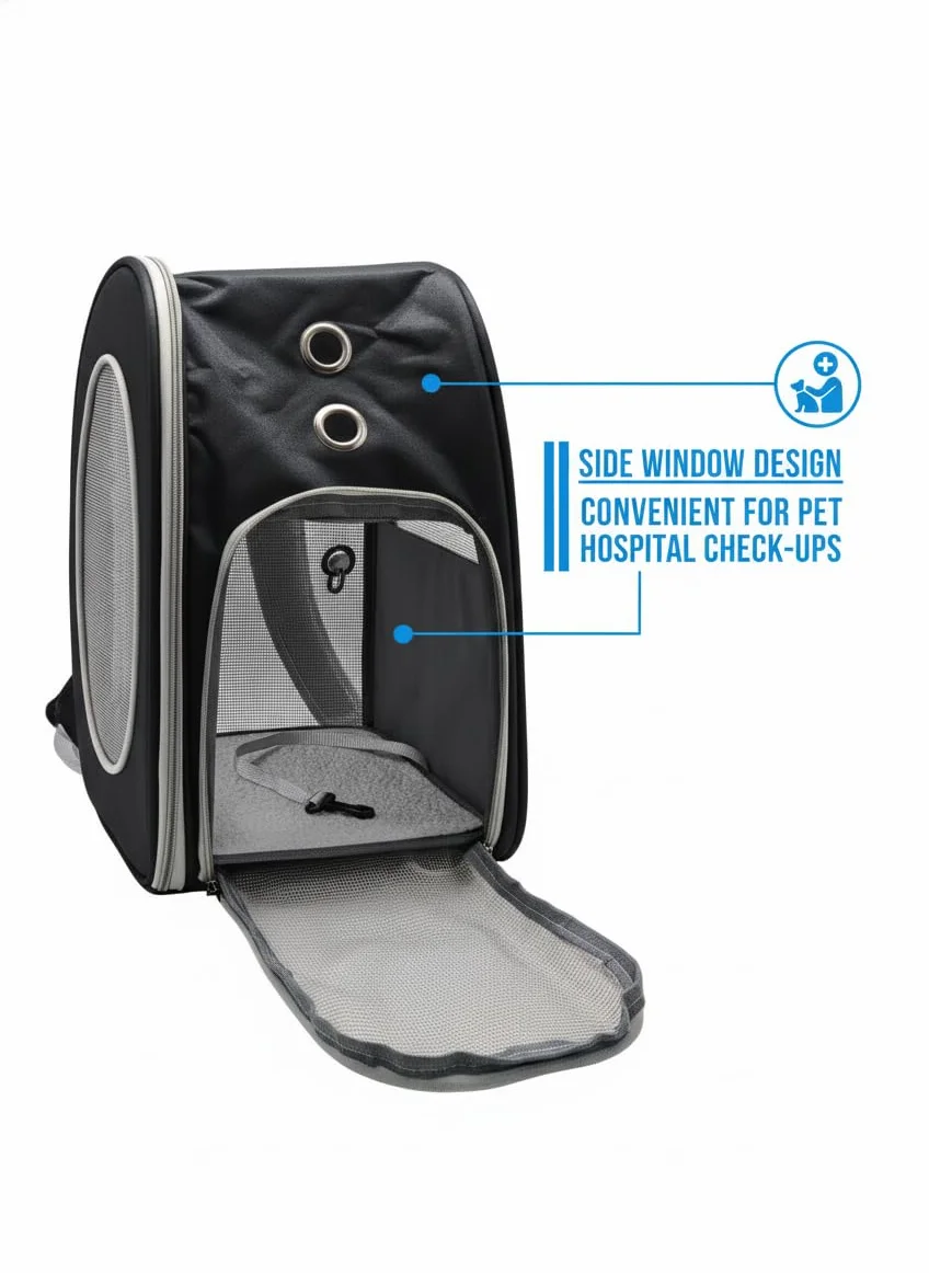 Sac à dos pour cochon d'Inde - Sac de voyage portable pour petits animaux avec porte-bouteille et support amovible noir