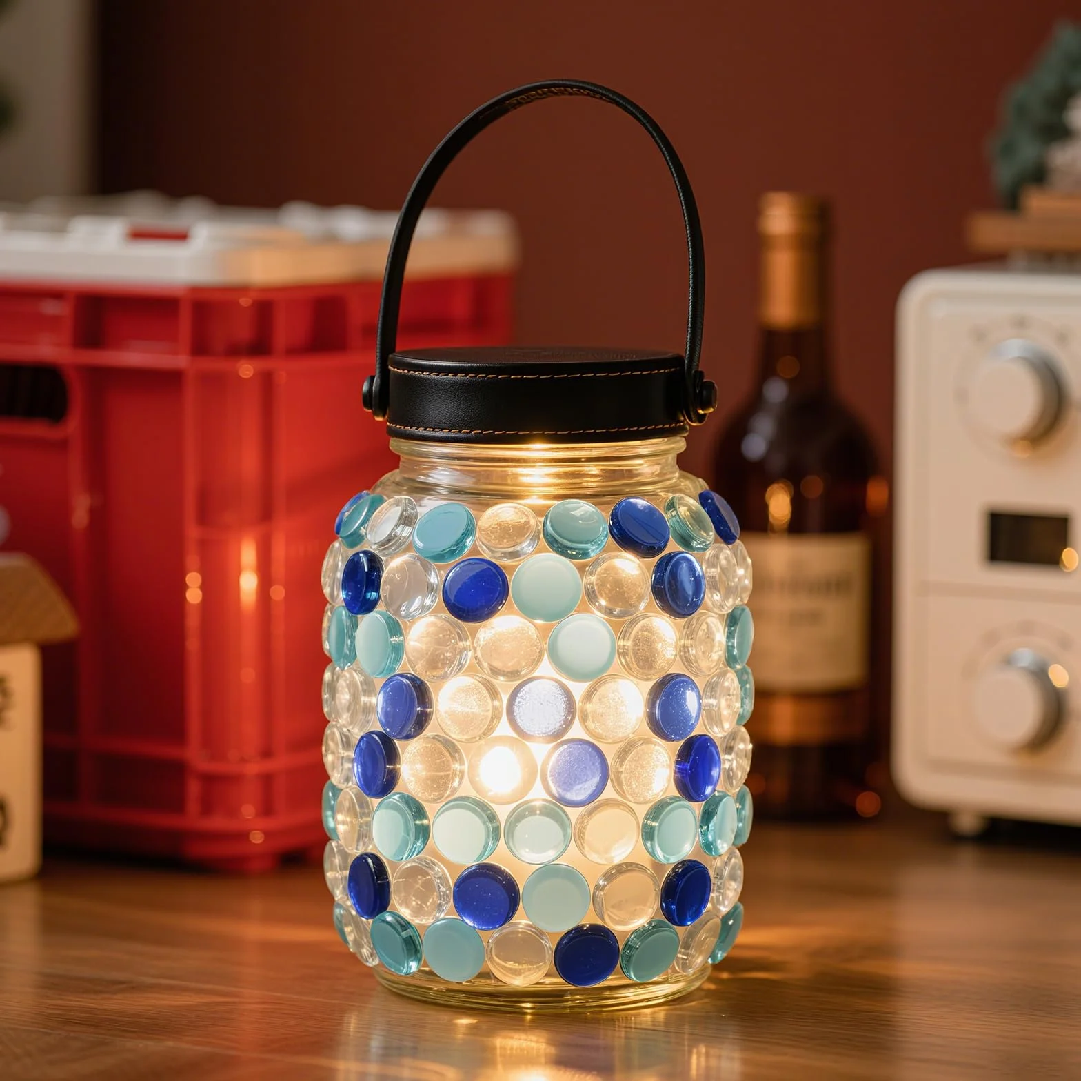 PINGEUI Lot 500 galets en verre décoratifs 17-19 mm transparent bleu mer pour vase aquarium pot fleurs