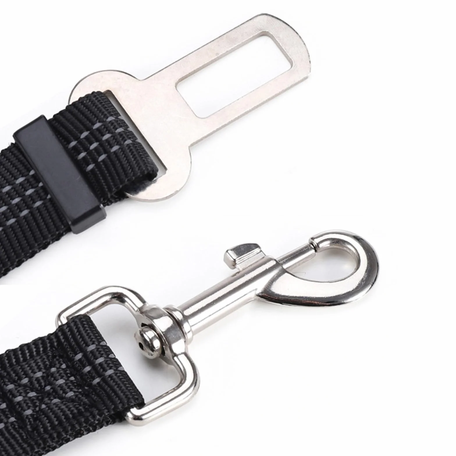 1Pièces Étirement Le Plus Long : 80 cm Ceinture Chien Voiture réglable avec,Attache Ceinture Chien Voiture,Laisse Voiture Chien,Harnais Voiture Chien en Elastique,pour Chiens et Chats-Noir