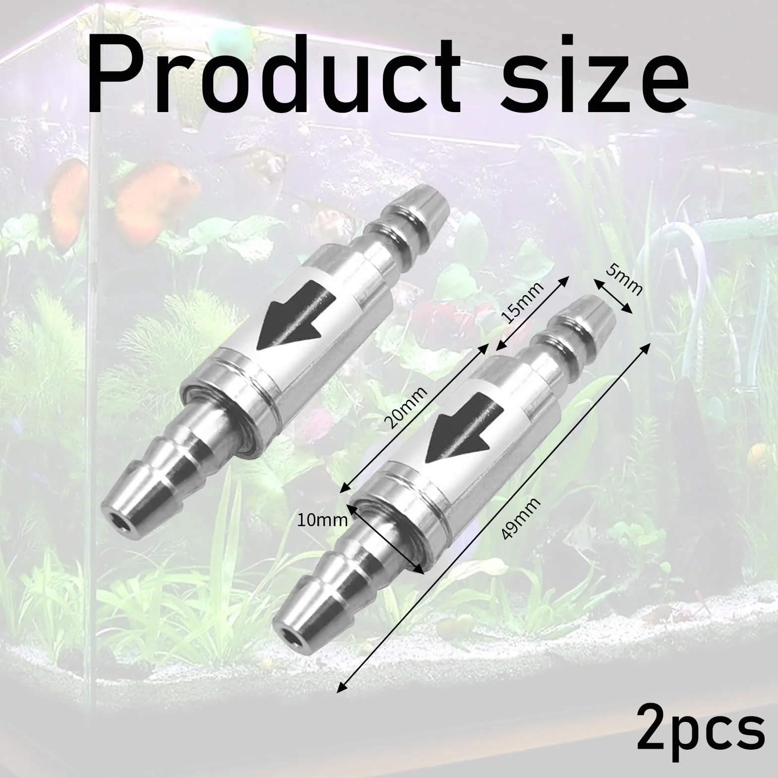 Clapets anti-retour acier inoxydable CO2 4 mm pour aquarium pompe à air diffuseur