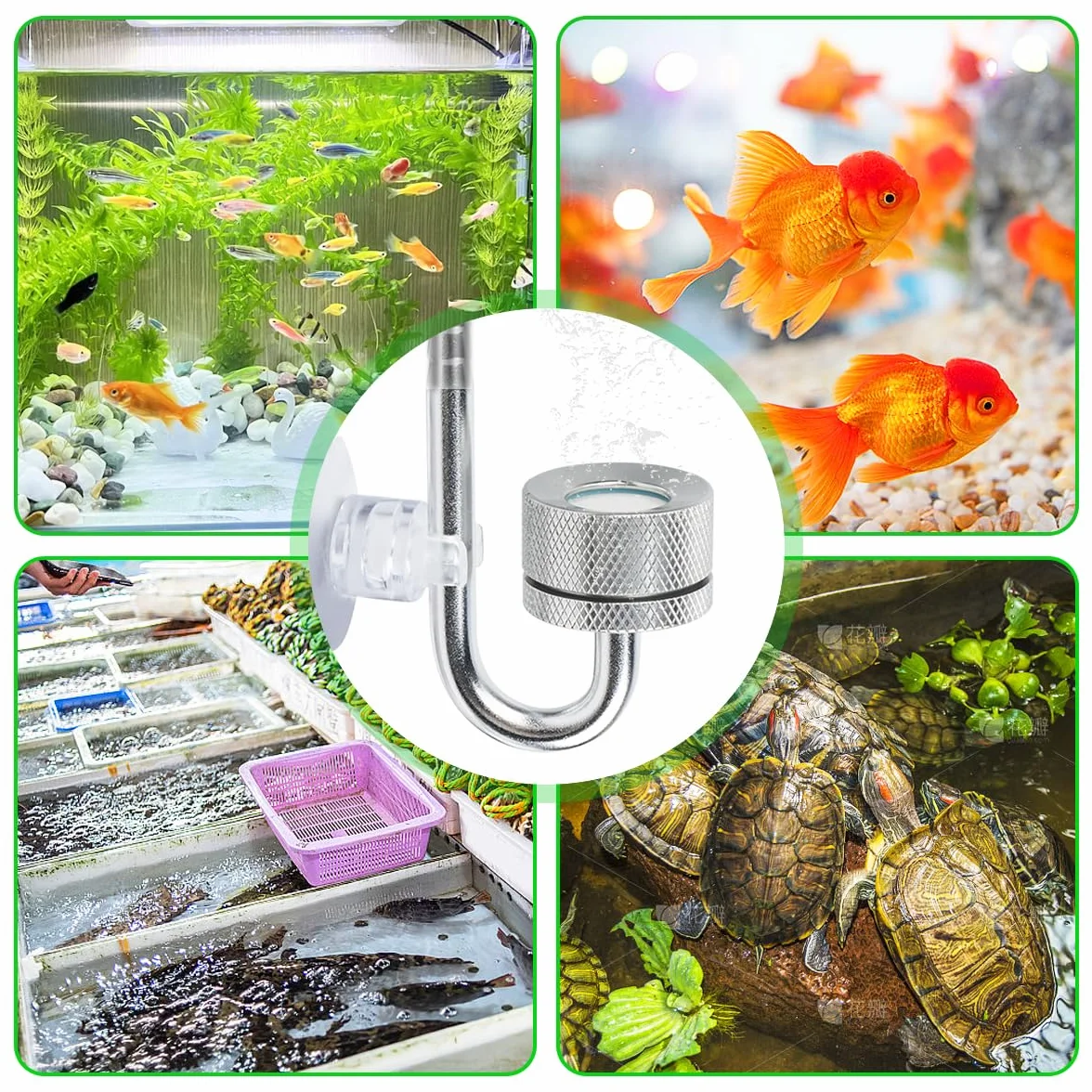 Diffuseur de CO2 pour aquarium avec ventouses et U-Pipe