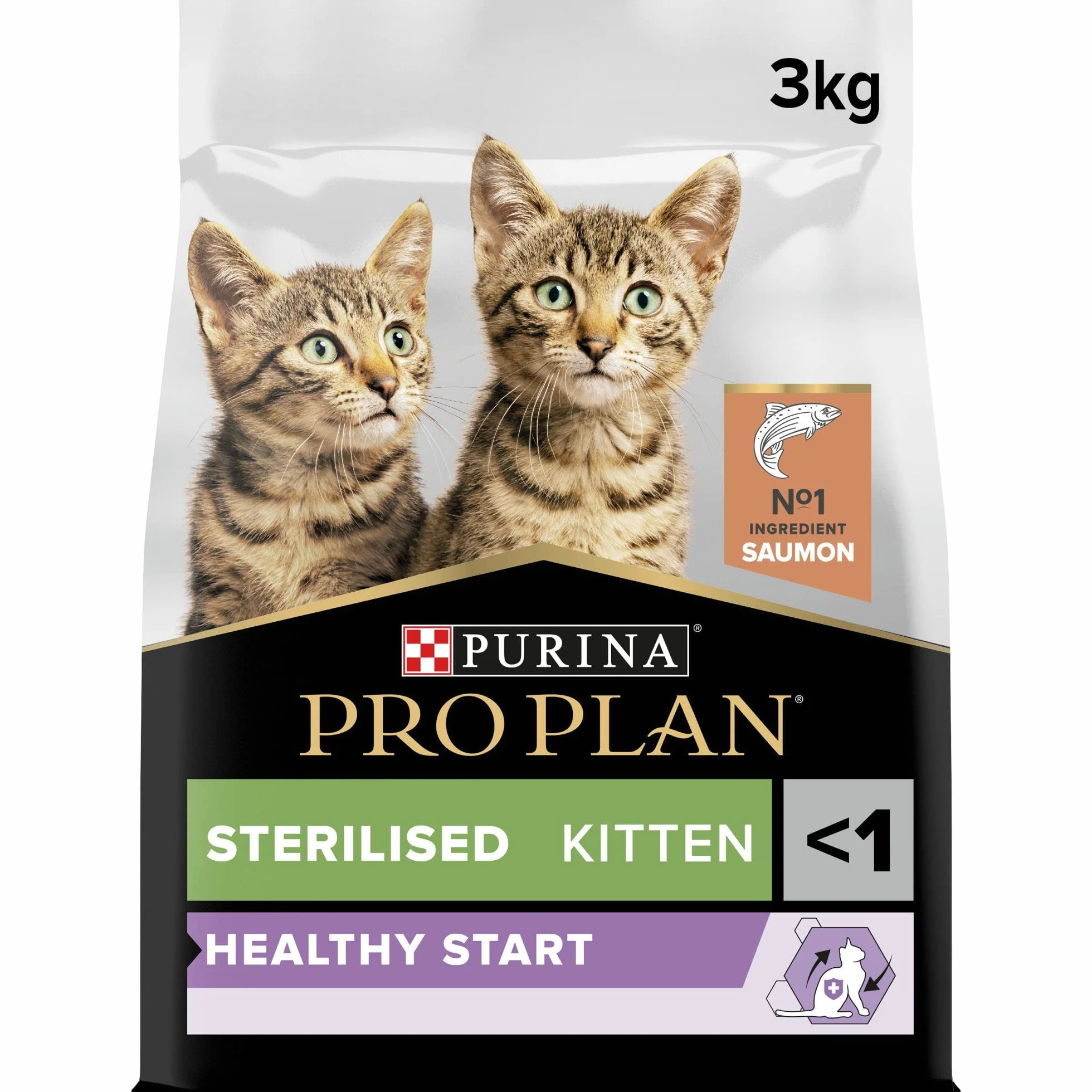 PURINA PRO PLAN Croquettes pour Chaton Stérilisé Saumon 3kg