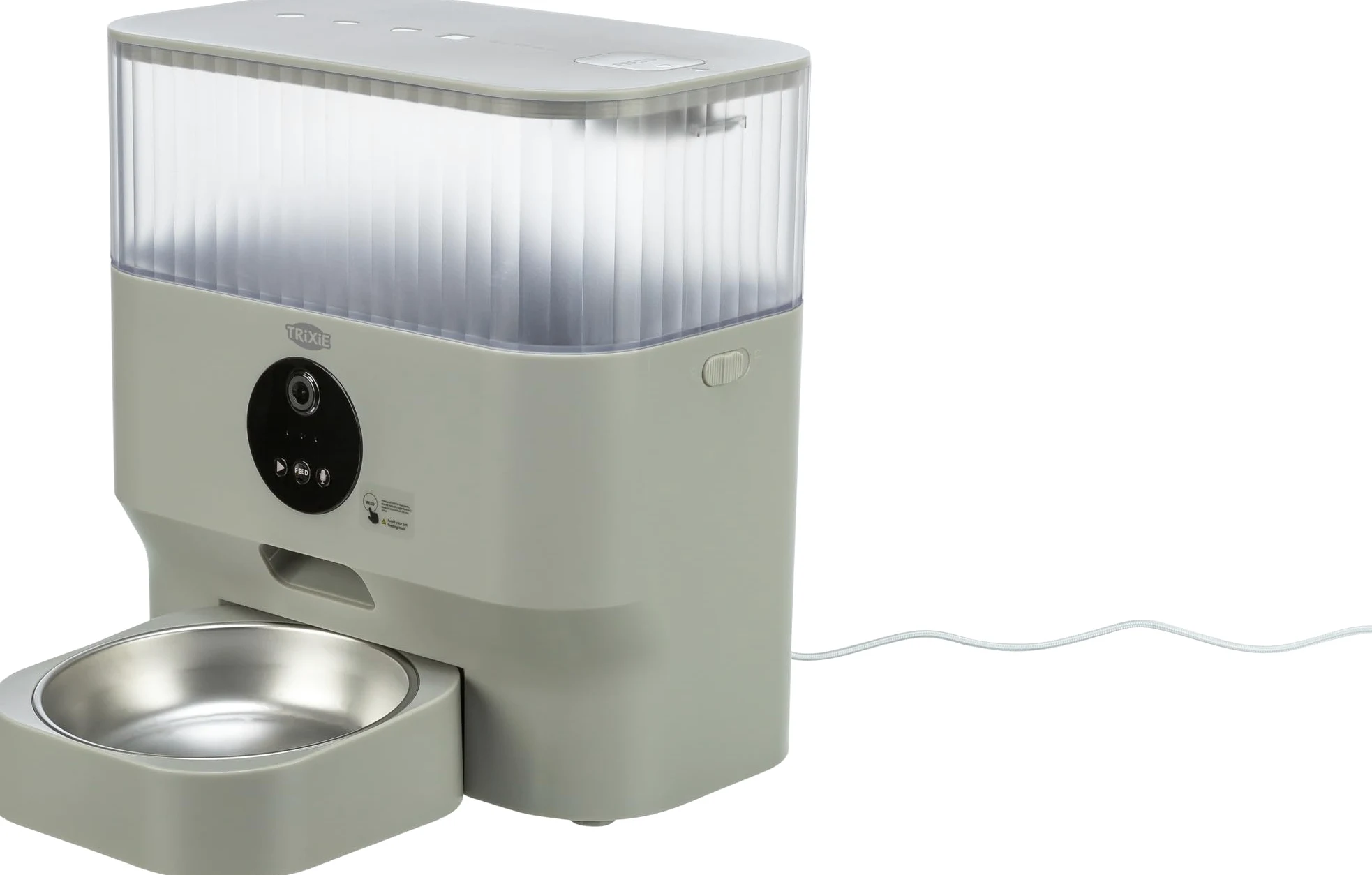 TRIXIE Distributeur de croquettes TX-C Smart 5,0 L pour chiens et chats | Distributeur programmable et contrôlable en gris clair – Distribution automatique et personnalisée au quotidien