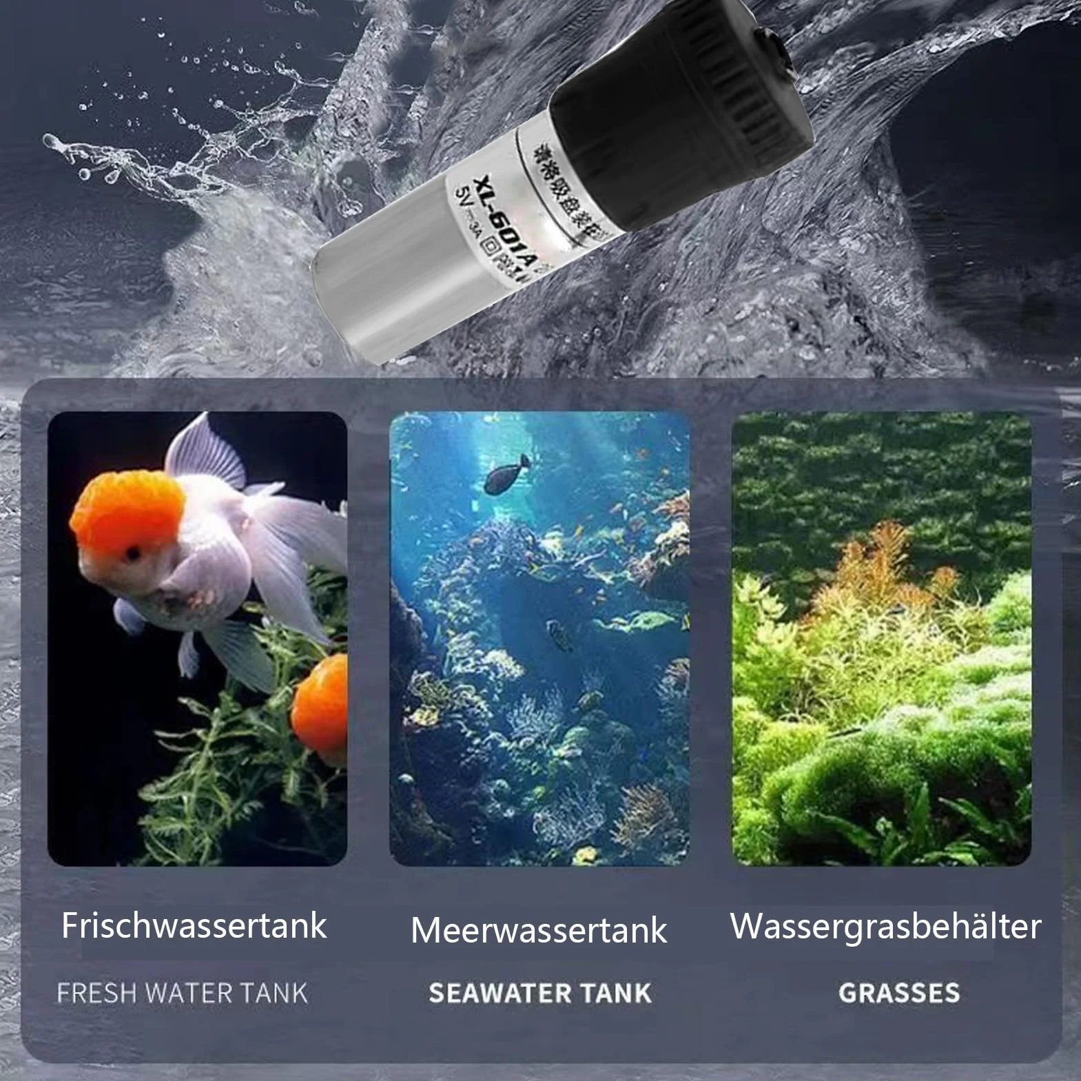 Bâton chauffant d'aquarium USB 5 W, chauffage d'aquarium avec design de sécurité robuste, contrôle automatique de la température, chauffage d'aquarium, conçu pour les petits aquariums d'eau salée et