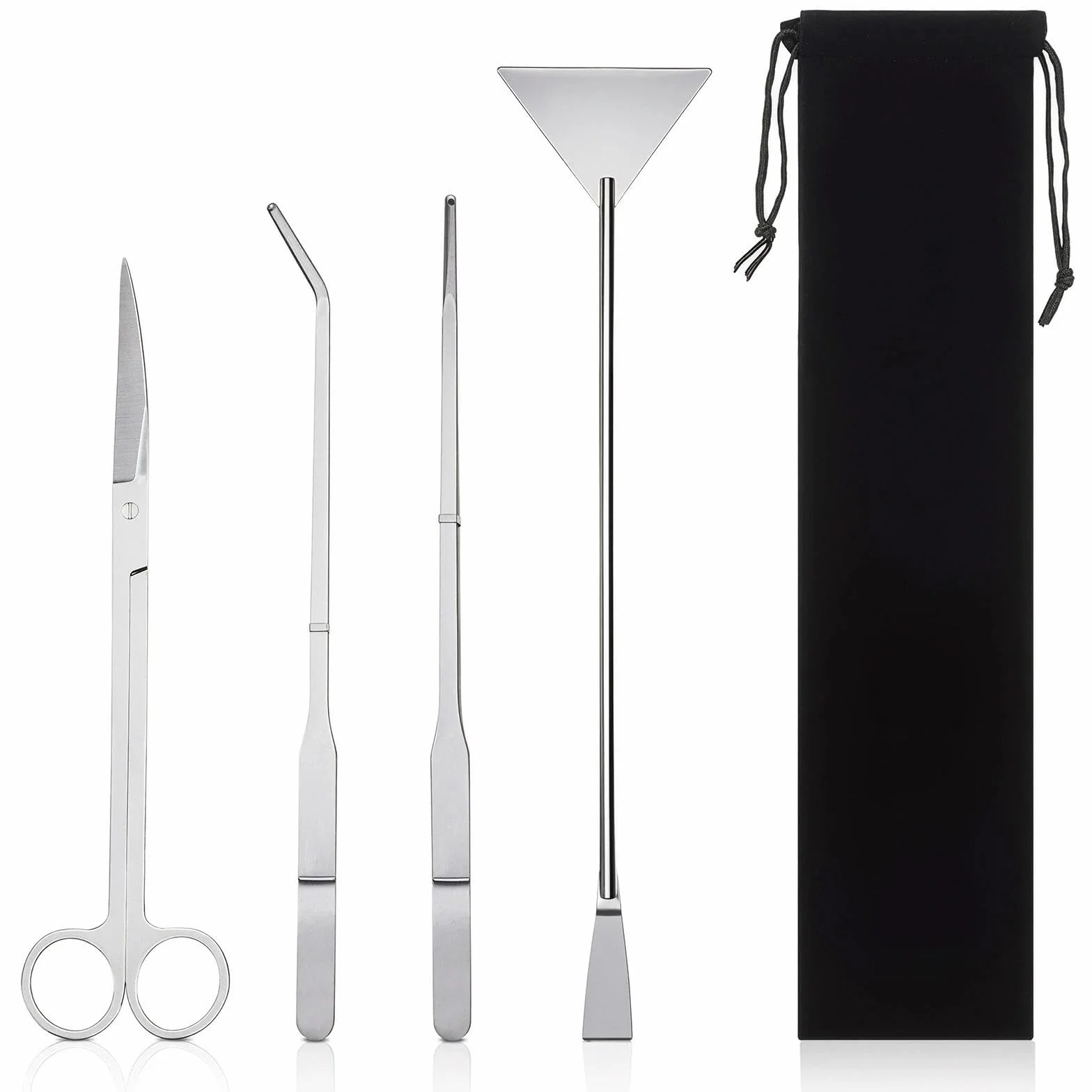Kit Aquascaping Aquarium 4 en 1 Acier Inoxydable Pince Ciseaux Spatule