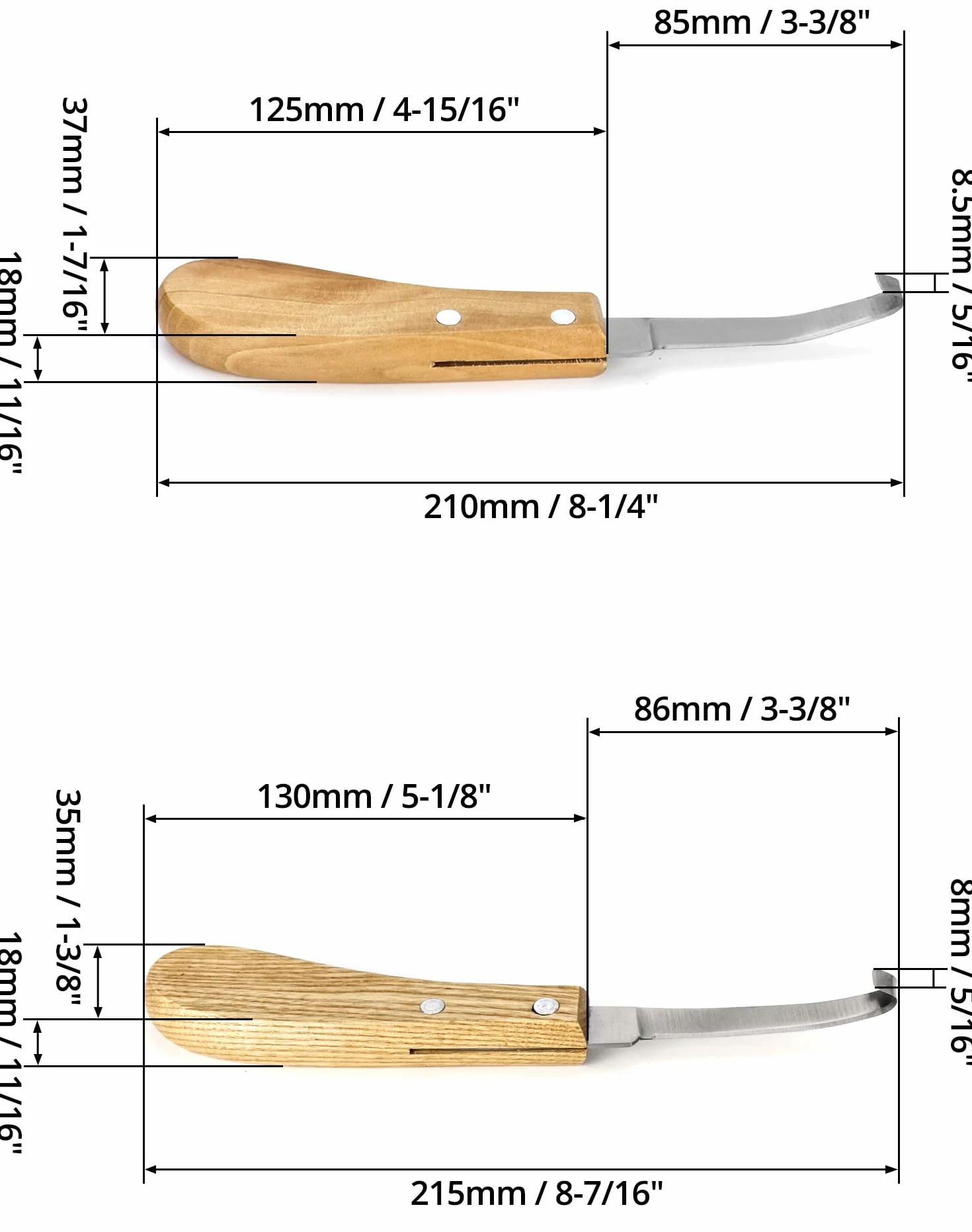 QWORK 2 pièces couteaux à sabots grattoir 21.5 cm droitier gaucher manche ergonomique pour bovins ovins chevaux