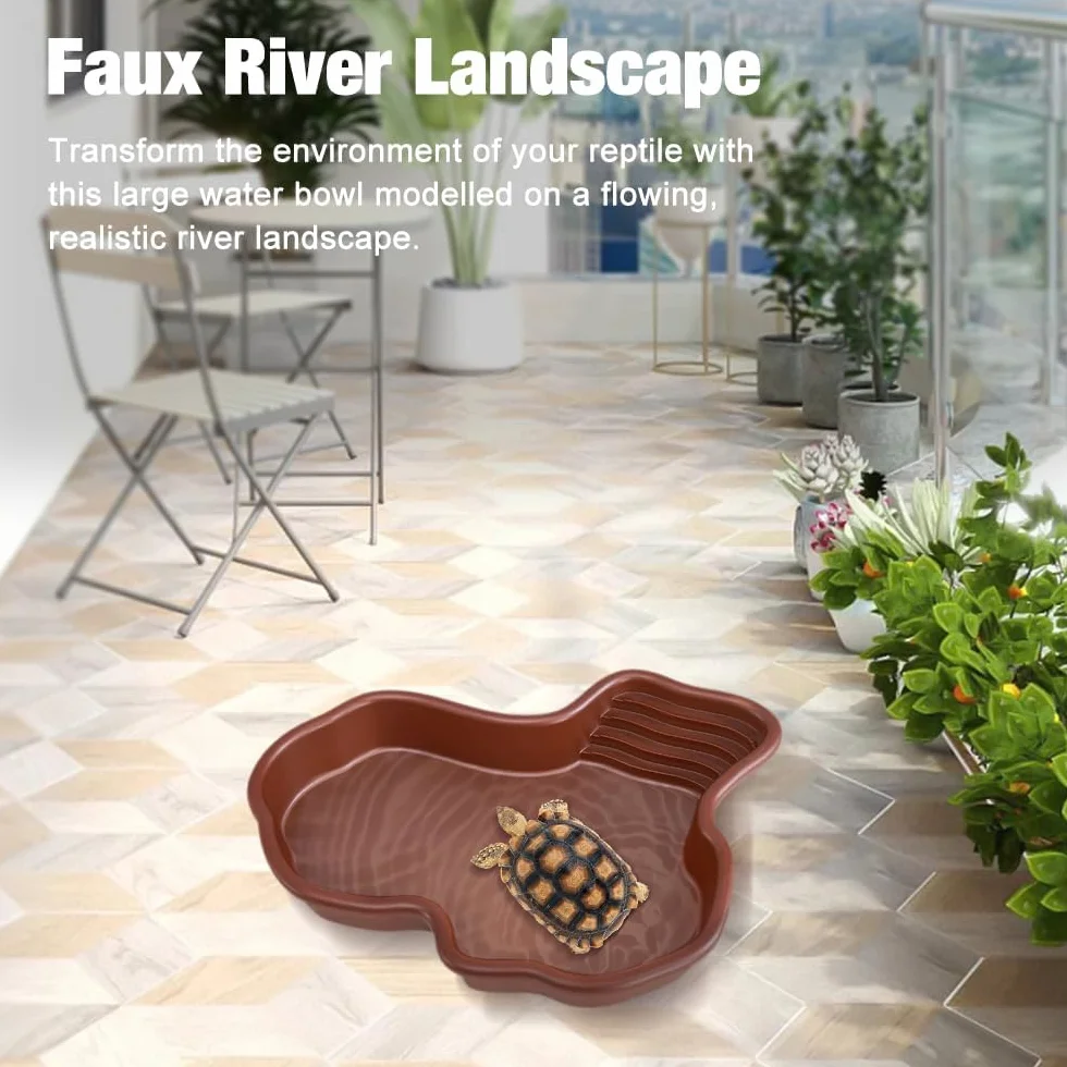 Bassin pour Reptiles, Bol d'Eau pour Tortue, Bol d'Eau et Nourriture pour Reptiles, Bassin de Bain pour Reptiles