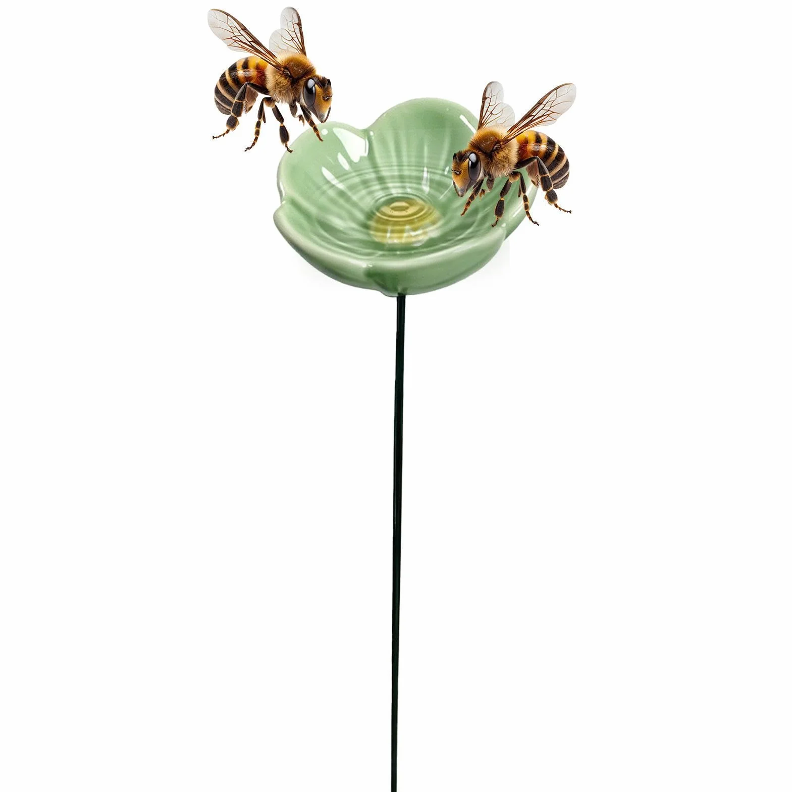 Bol en céramique Station d'Eau pour Abeilles Oiseaux Papillons - Abreuvoir et Mangeoire Jardin Extérieur