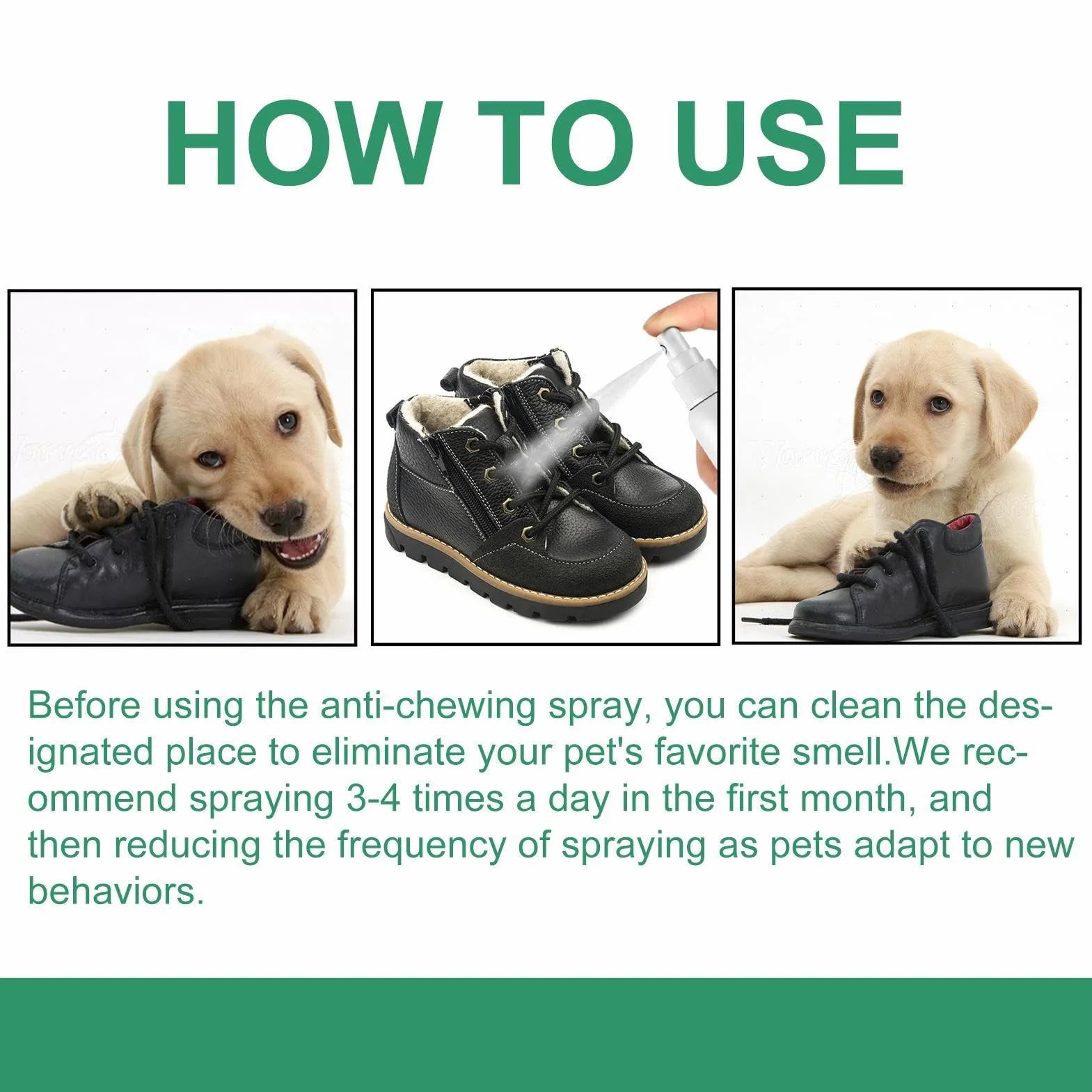 Spray anti-mastication amer pour chien, naturel et efficace contre le léchage et mâchage des meubles