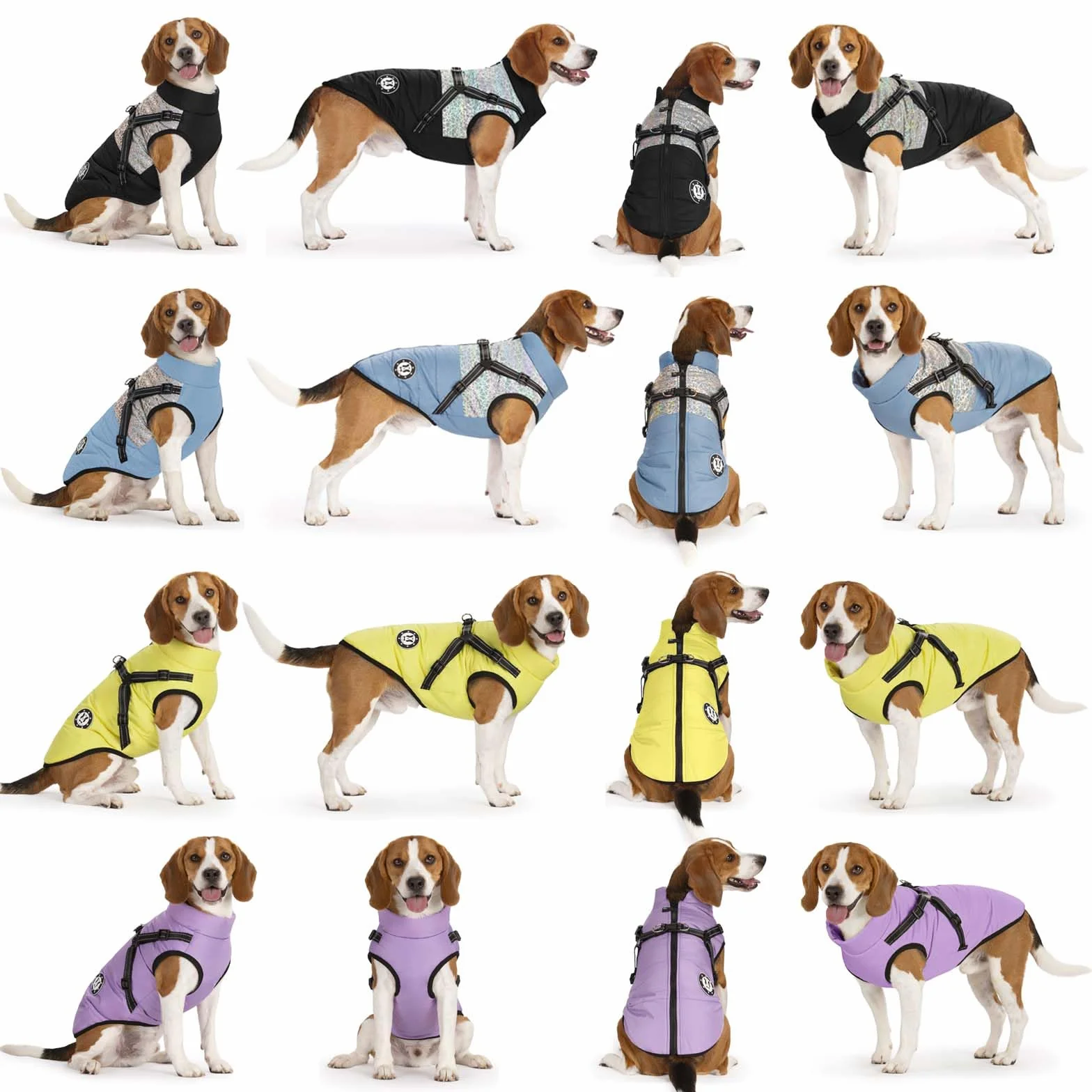 Manteau Chien Hiver Imperméable avec Harnais, Lavable en Machine Bandes Réfléchissantes