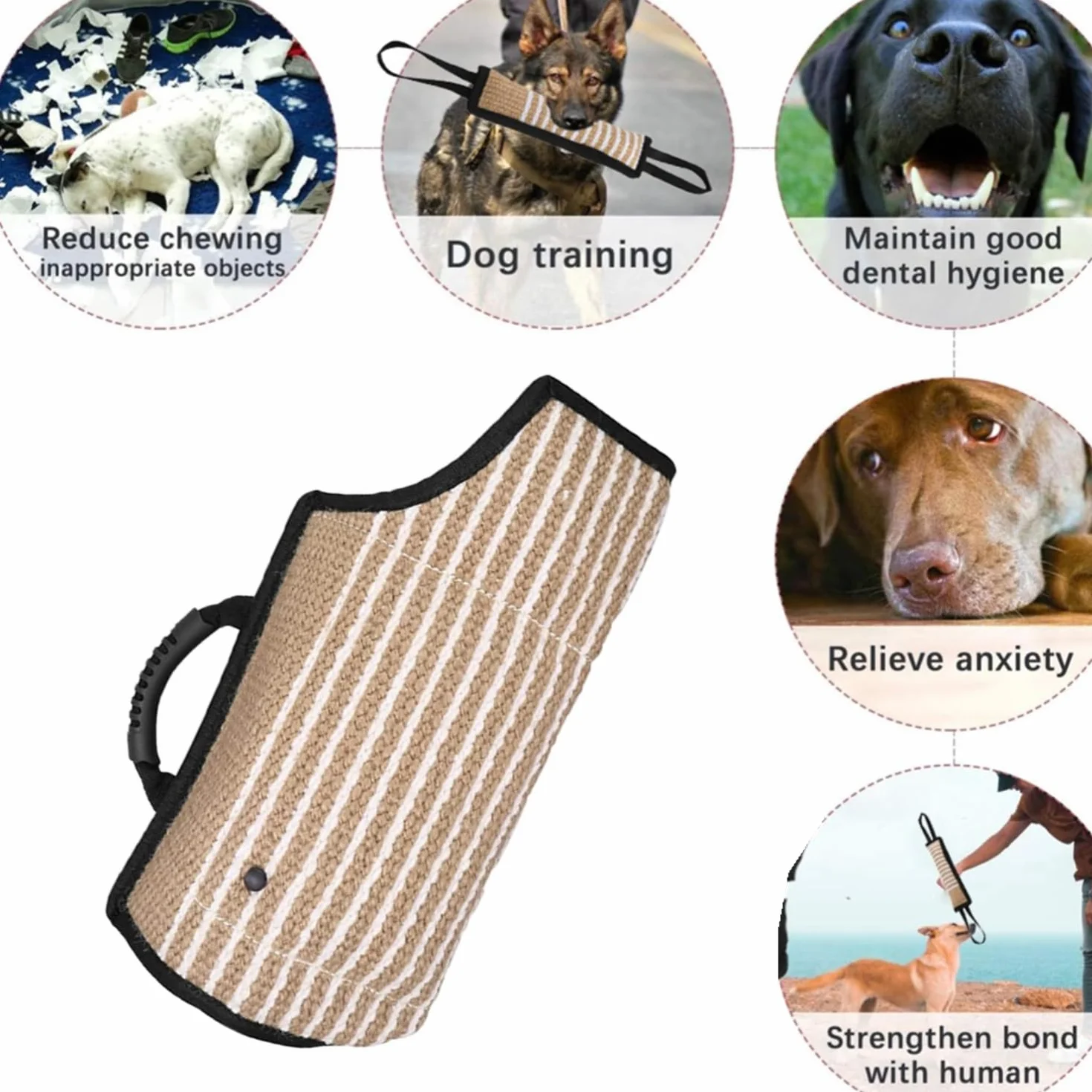 Manchon de Protection pour Chien en Jute Morsure de Chien Manche Épaisse Formation