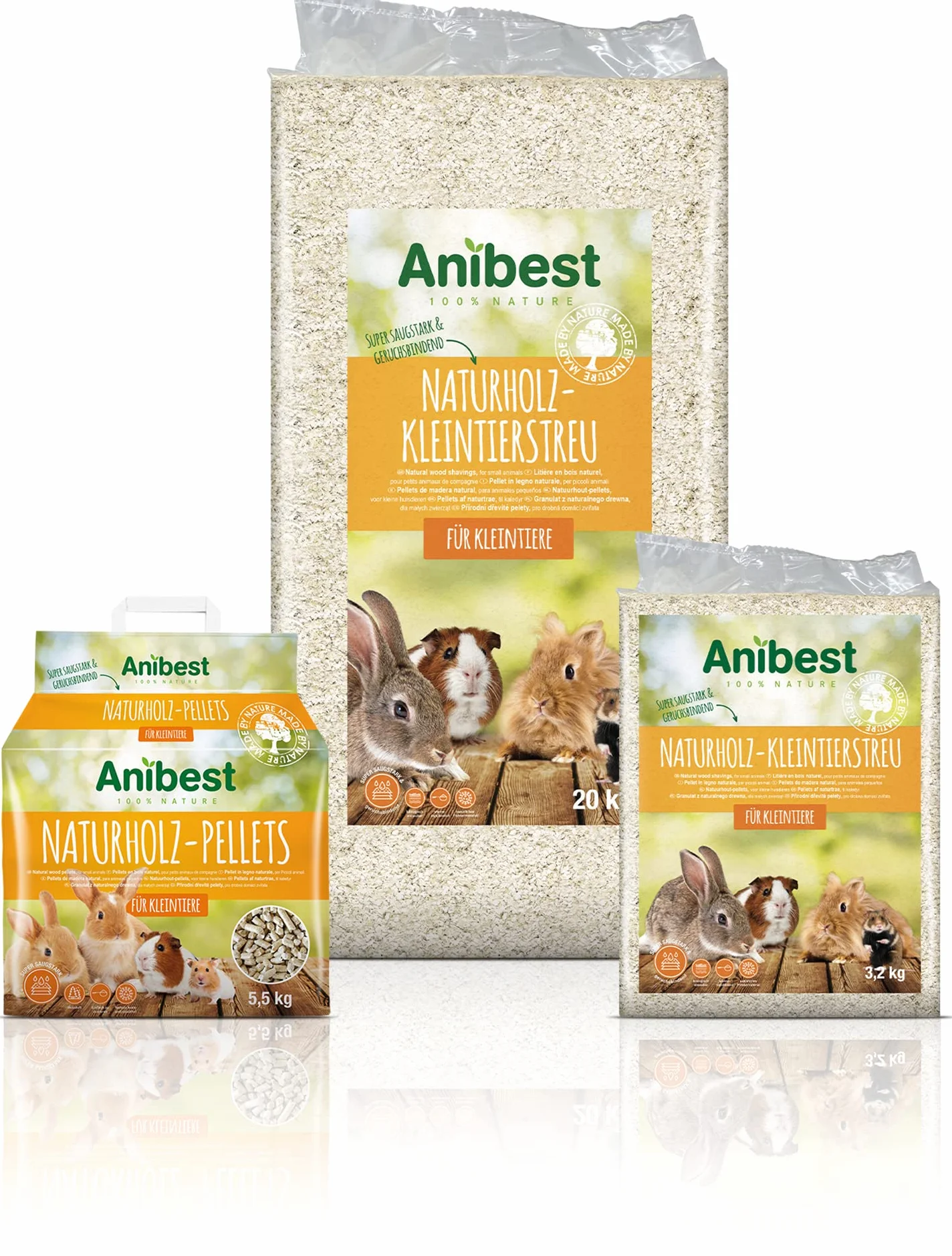 Anibest Copeaux de Bois pour Petits Animaux 3.2KG