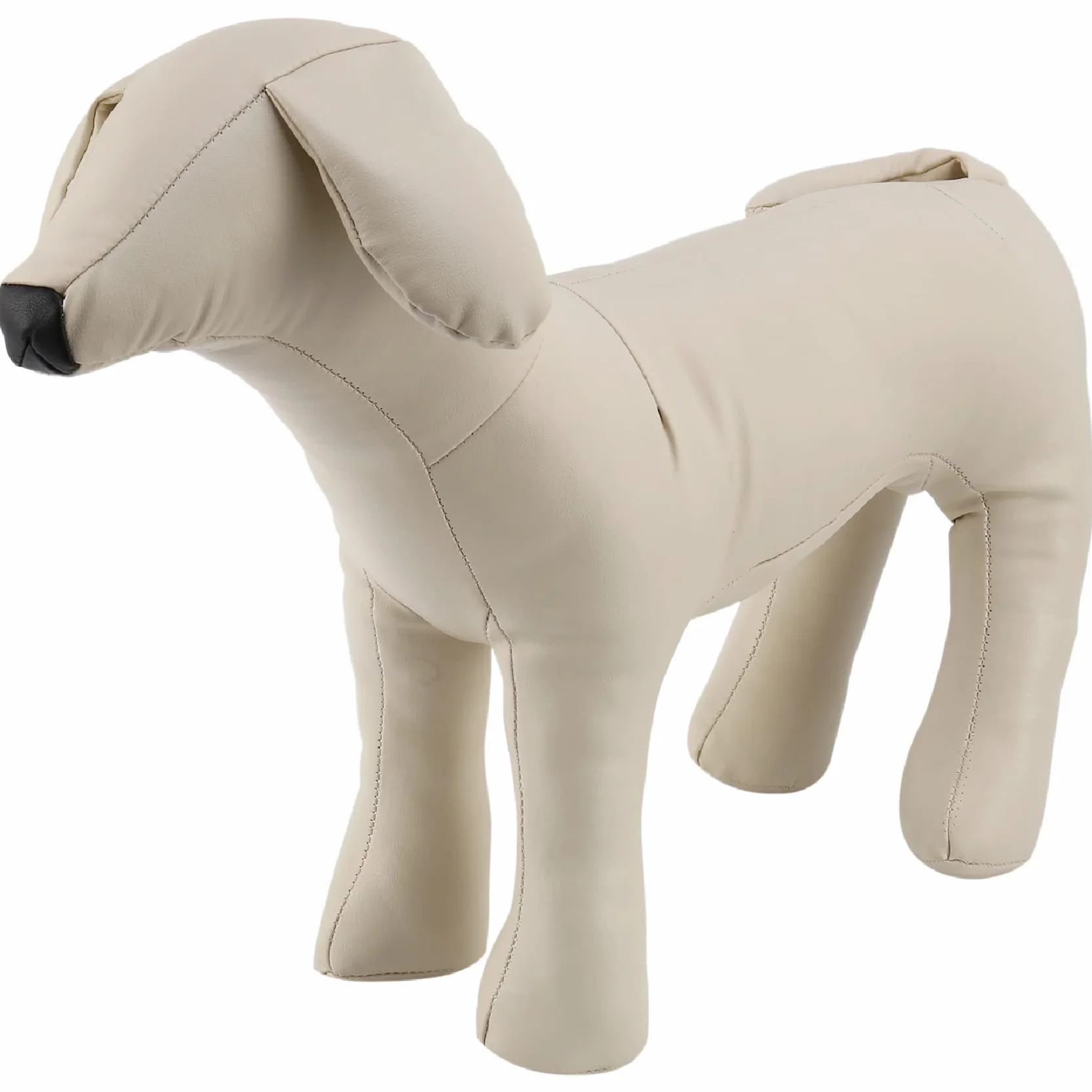 Mannequin Chien Cuir Position Debout Blanc