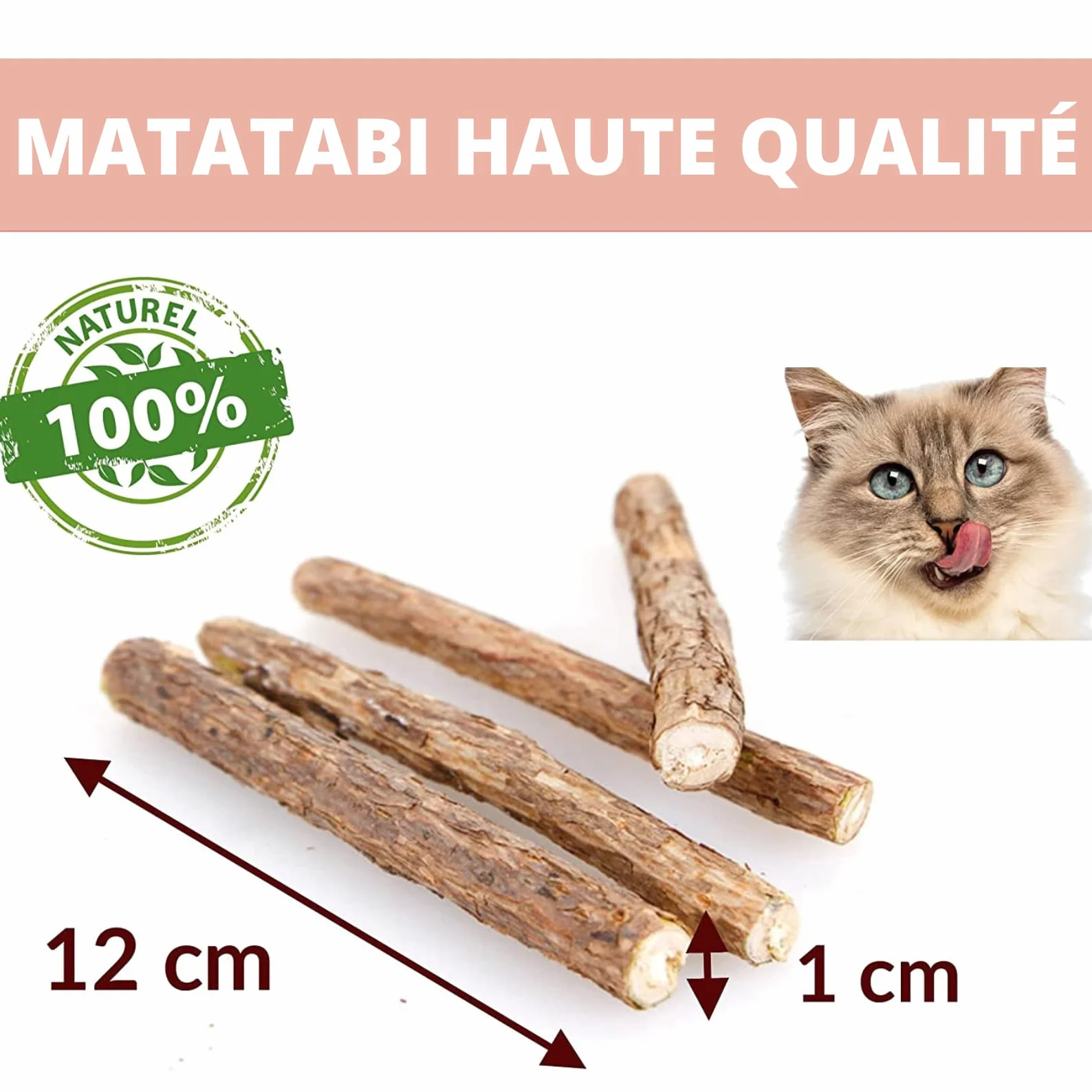Croc-Cat® Baton Matatabi 10 pièces, Dentifrice Chat, Antistress, Herbe à Chat