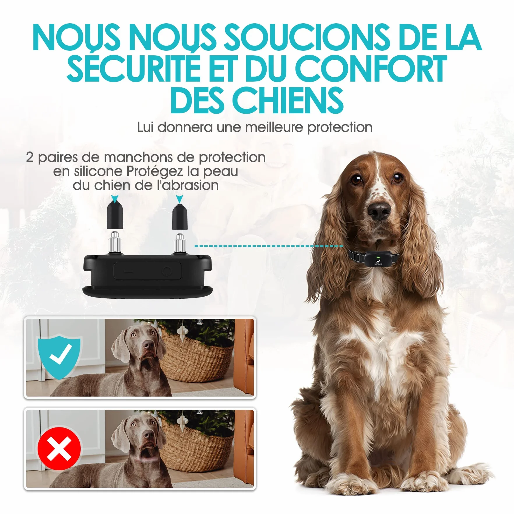 Récepteur Collier Dressage Chien, Simple sans Télécommande, 14 Niveaux Fonctionnalité Clôture