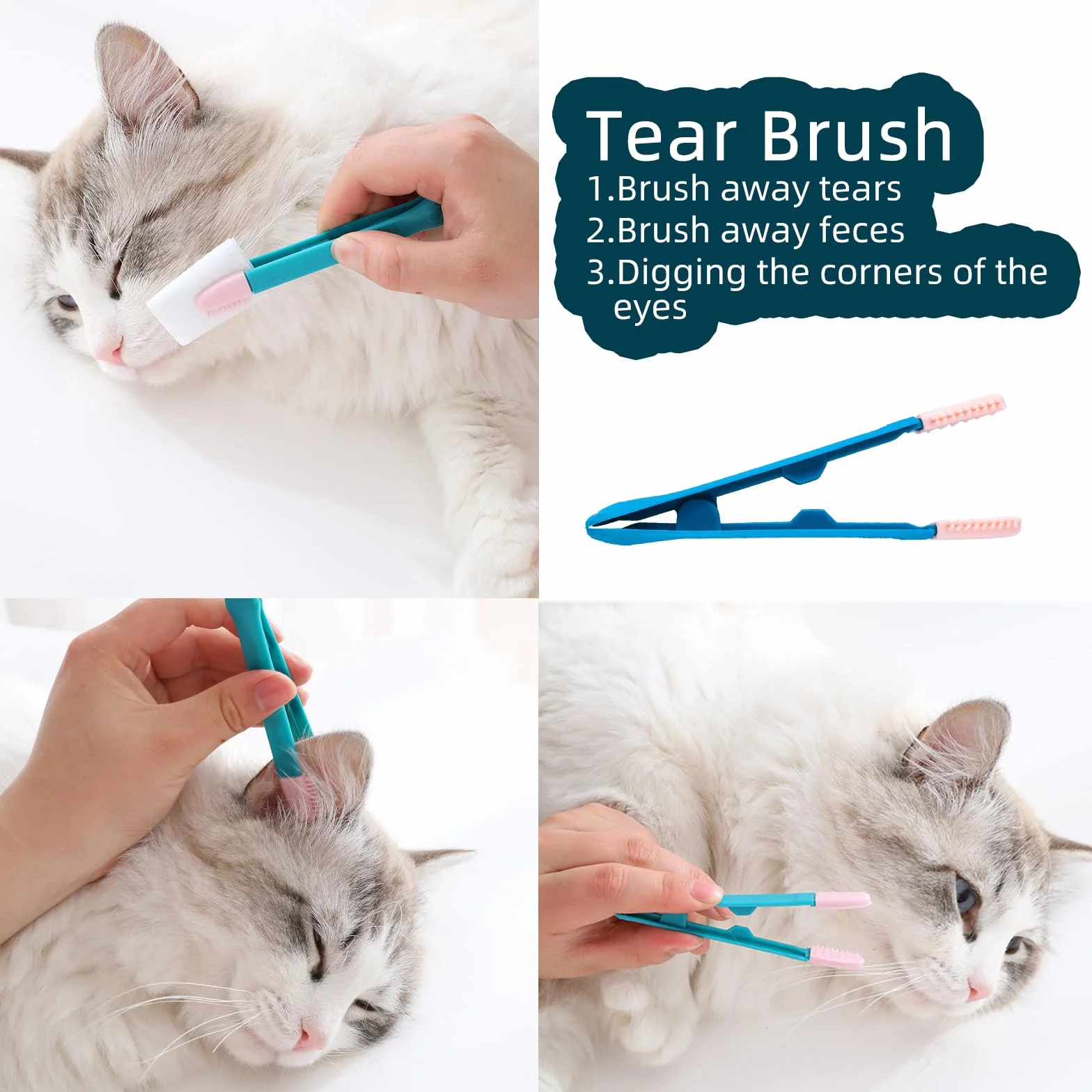 Peigne multifonction pour animaux de compagnie 4 peignes en plastique chats chiens anti-puces anti-poux