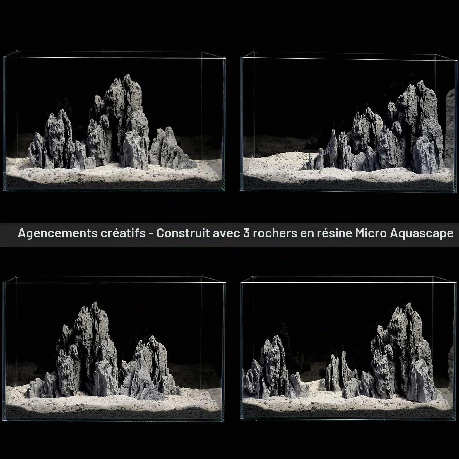 FZONE Pierres d'aquarium Seiryu pH Neutre Résine Rochers Aquascaping