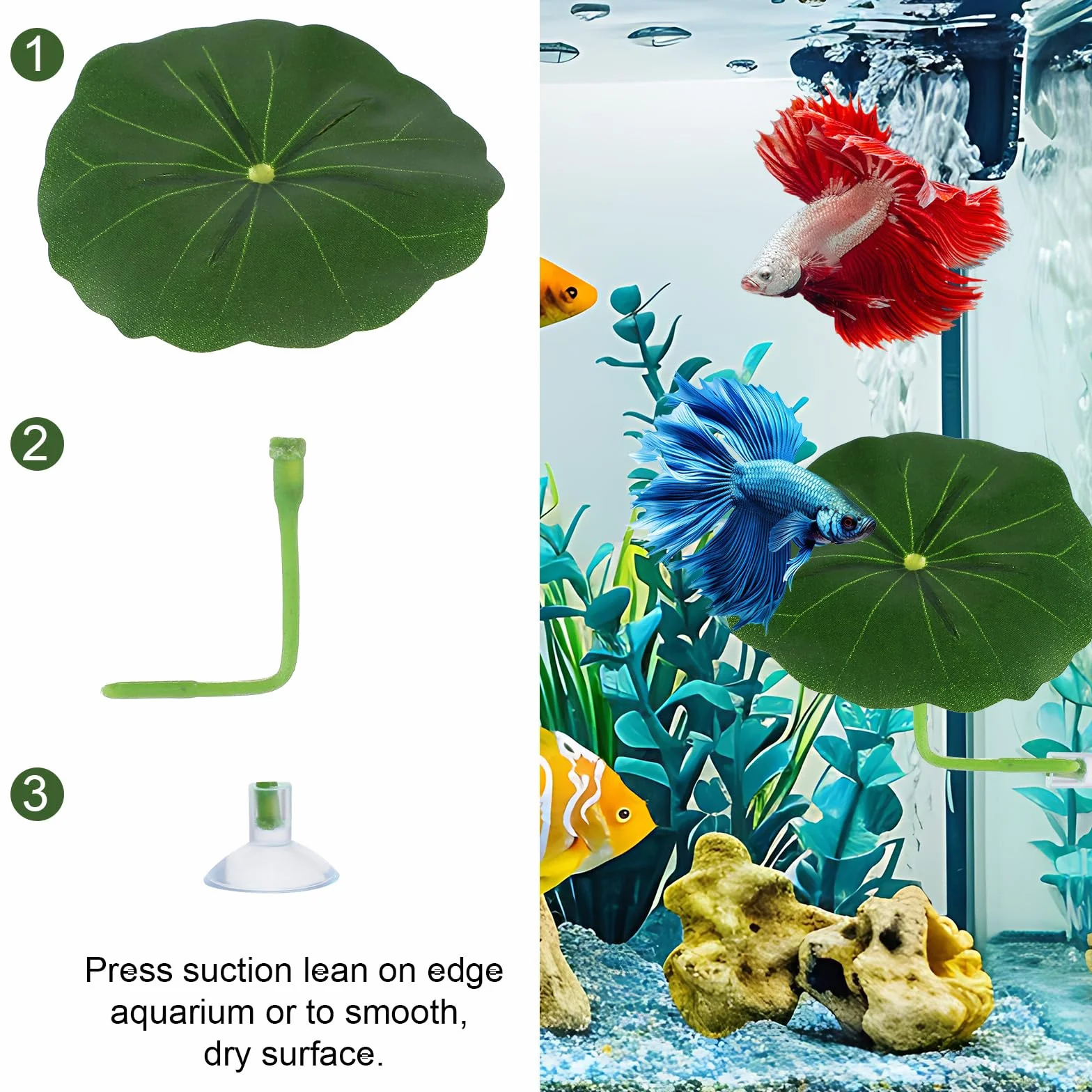 Xinjoduz Hamac en plastique pour aquarium poisson betta, coussin feuille décoration aquarium