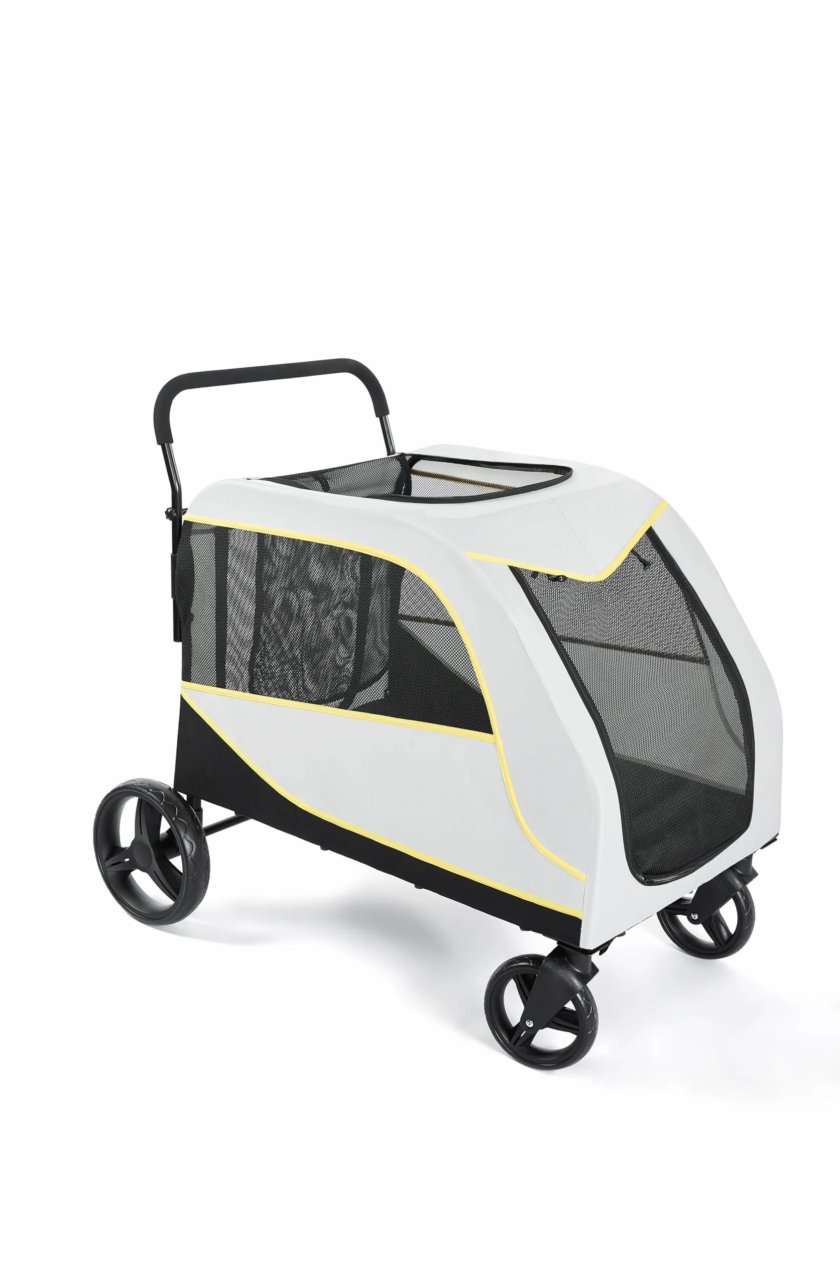 Grande poussette pour chien 50 kg pliable avec rampe intégrée 2 en 1 traction tout terrain jogging
