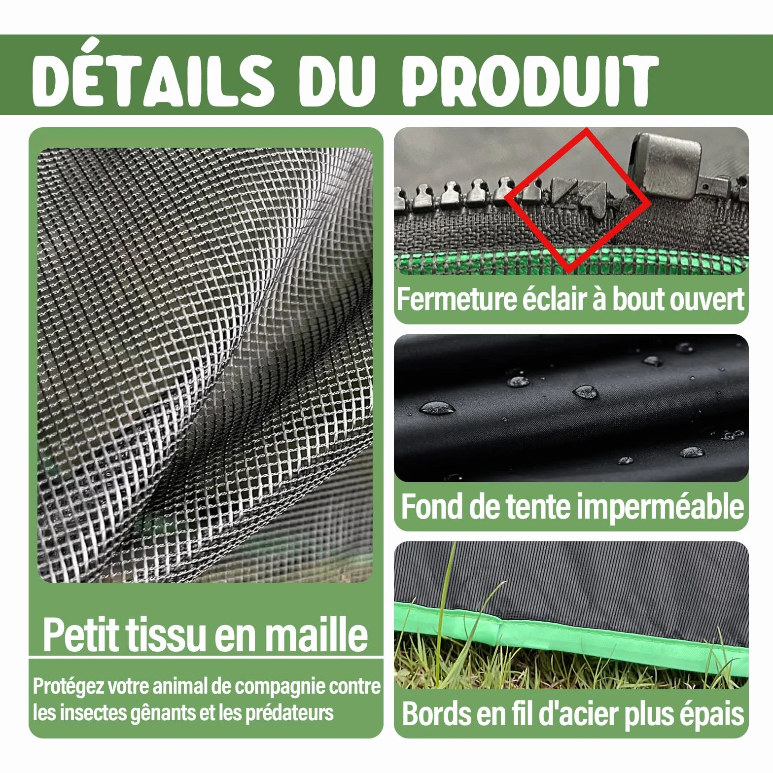 Pawtenda Aire de Jeu pour Chat 6 en 1 pour l'extérieur, enclos Portable avec 3 tentes et 3 Tunnels