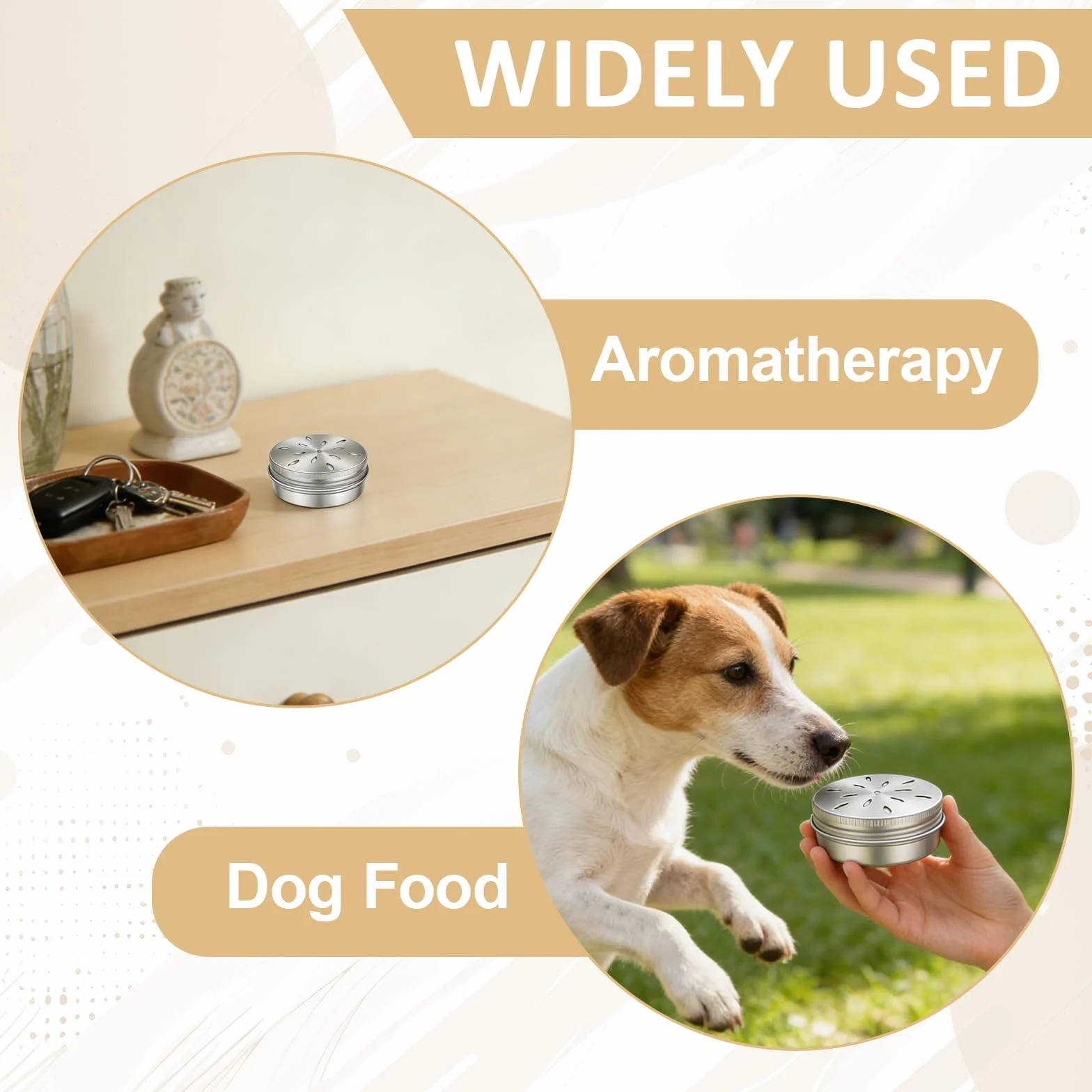 Conteneur pour Parfum pour Chiens, 60 ML Boîtes en Aluminium pour Parfum pour Chiens avec Aération, Accessoires pour Le Dressage des Chiens Renifleurs, Travail Olfactif, 8 Pièces
