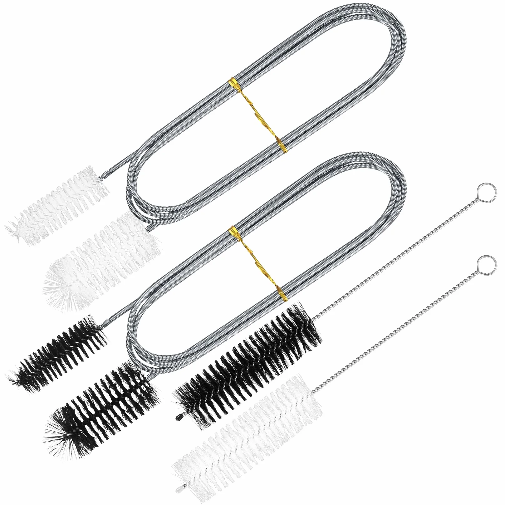 Brosse de Nettoyage pour Aquarium 4 Pièces, Brosse à Tuyau Double Extrémité et Tête Unique