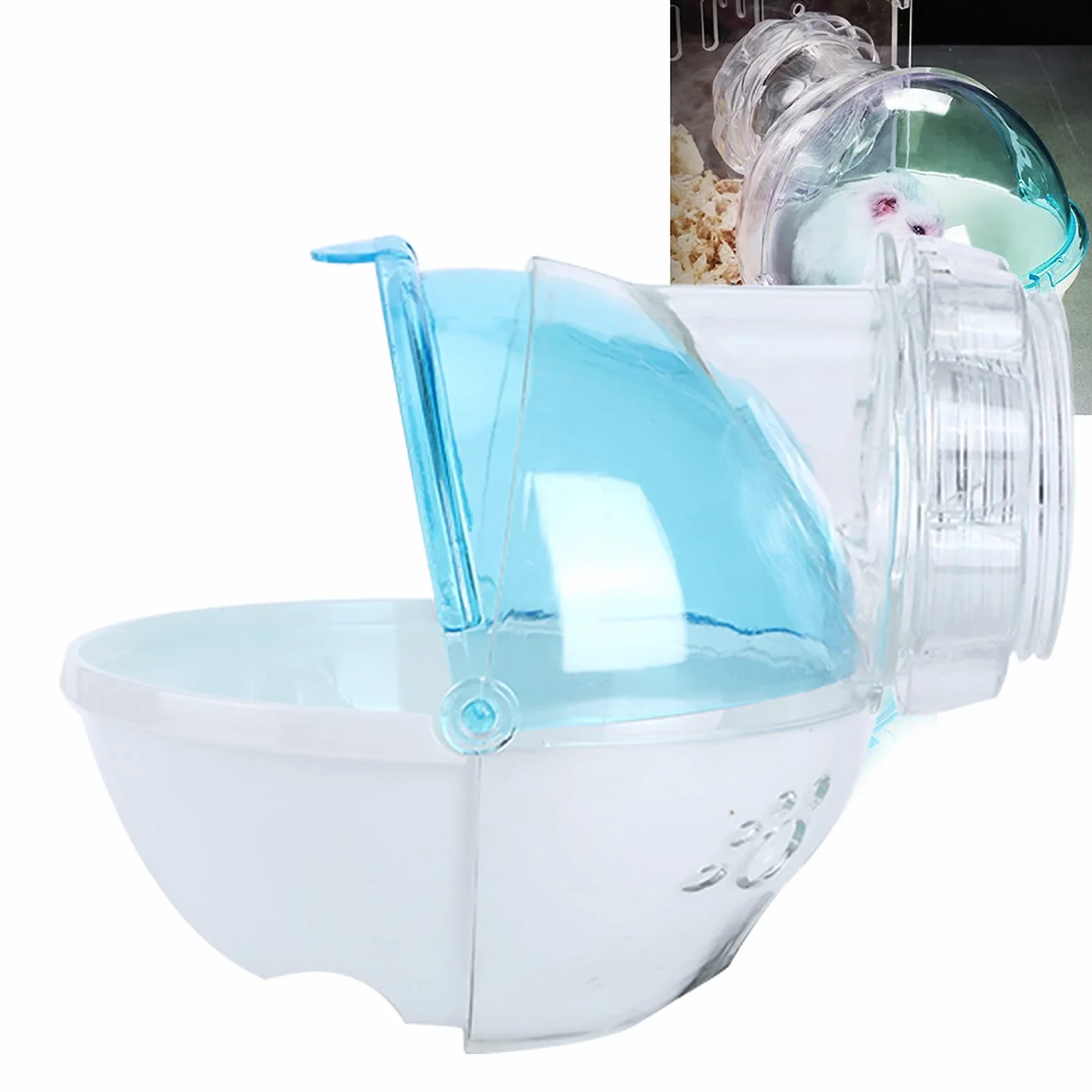 KIMISS Cage Métallique pour Hamster avec Bac à Sable de Bain – Bac à Litière pour Salle de Bain pour Petits Animaux | Idéal pour Les Hamsters, Les Souris et Autres Petits Rongeurs (Blue)