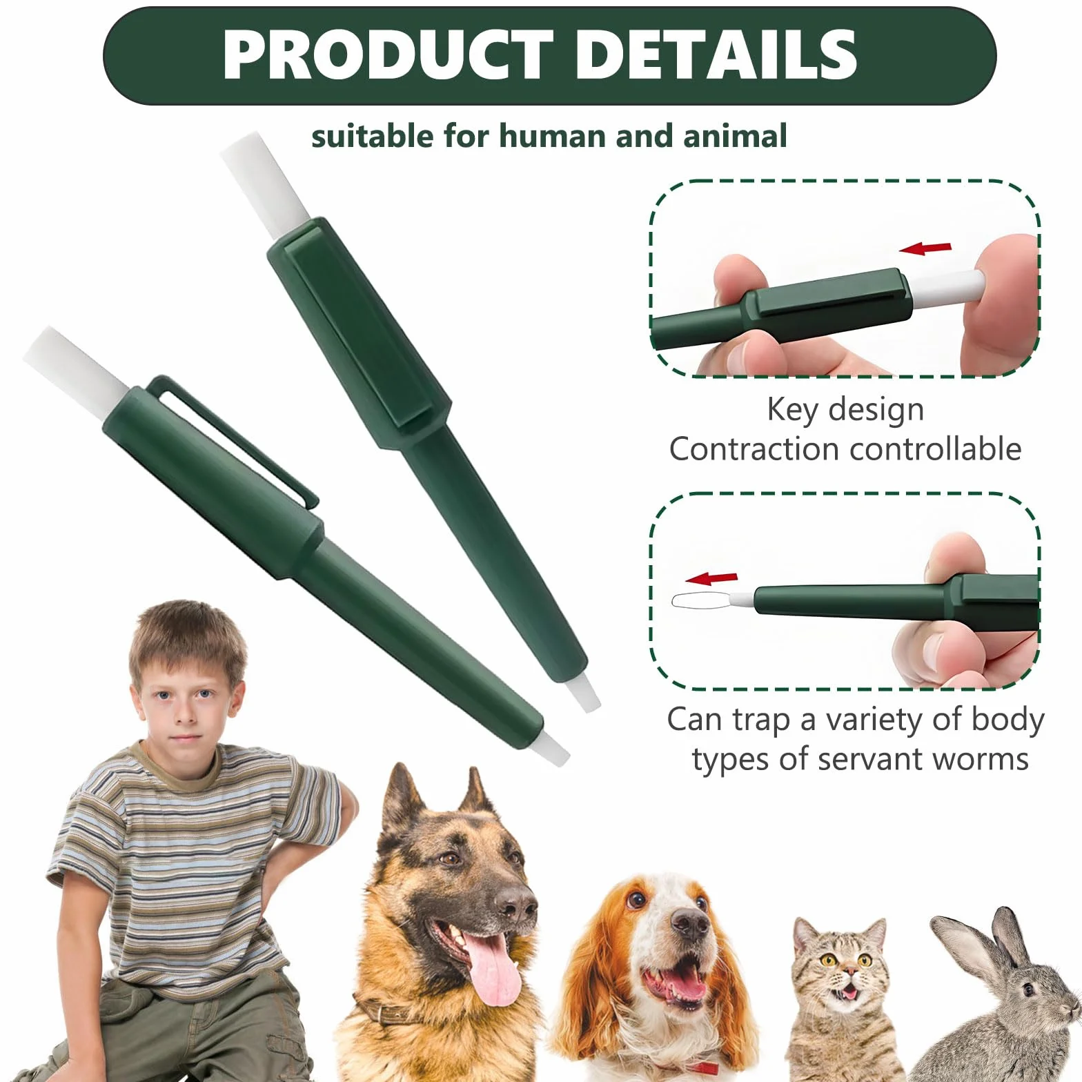 Stylo Anti-Tiques pour Animaux De Compagnie, Outil de Retrait de tiques Portable pour Chats, Chiens et Humains
