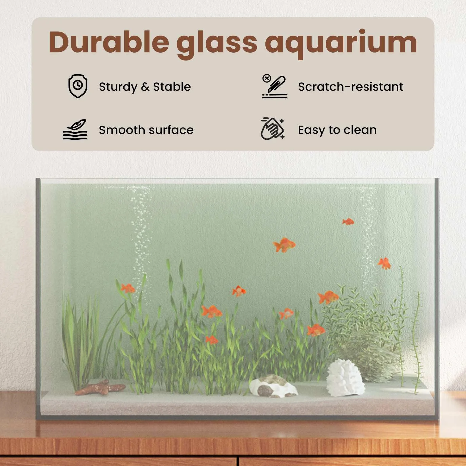 vidaXL Aquarium en Verre 50x30x30 cm Moderne Vitrine Réservoir Transparent
