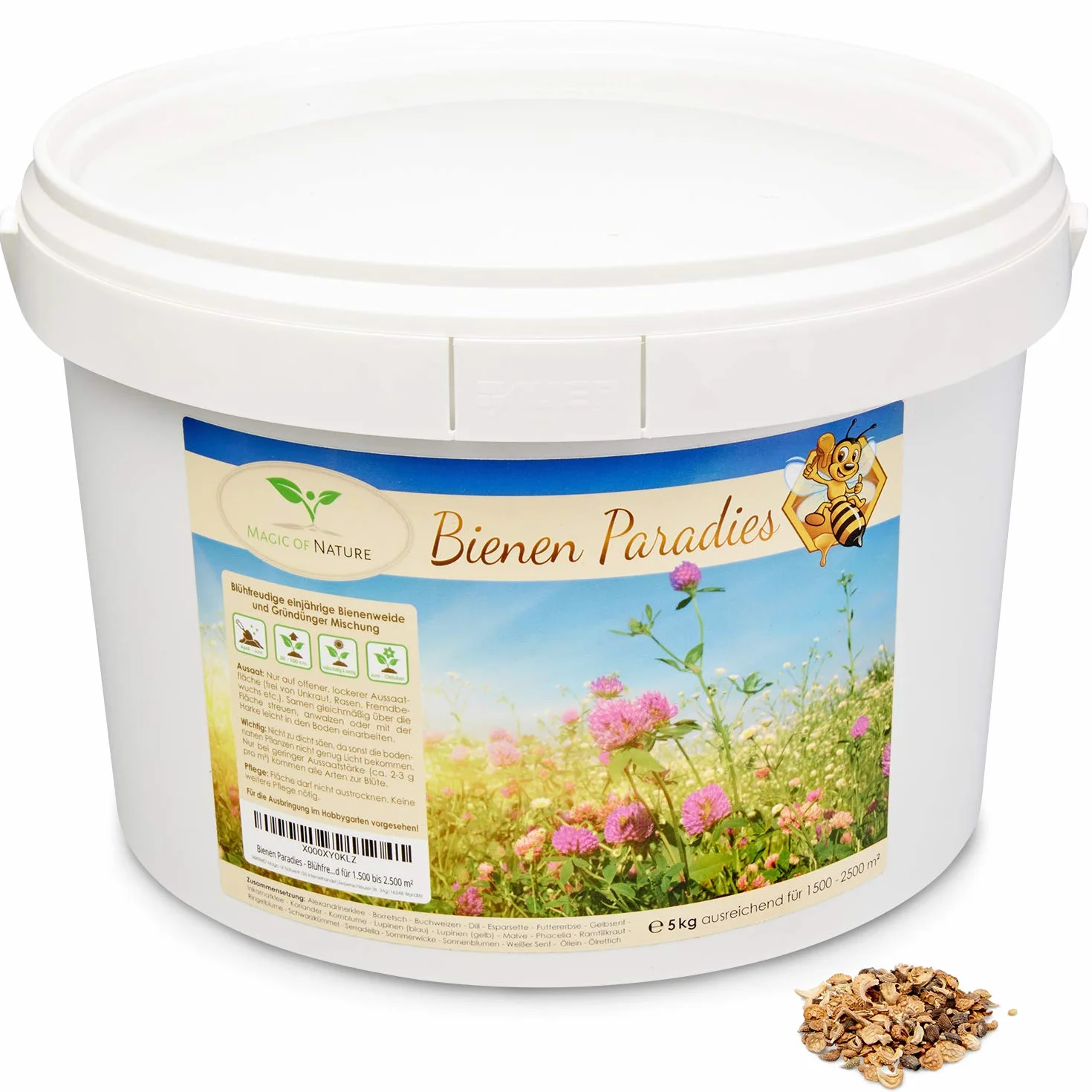 Magic of Nature Mélange Graines Fleurs Prairie Fleurie Mellifère 5kg 20 Variétés 1500-2500 m²