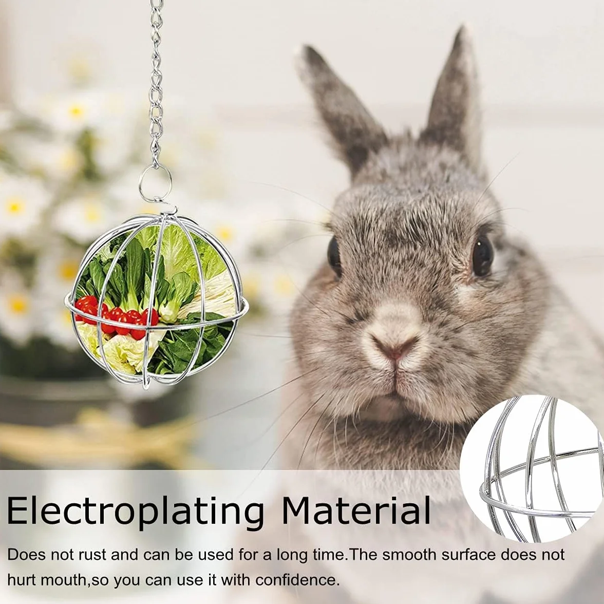 Esteopt Lot de 2 balles en acier inoxydable pour cochons d'Inde hamsters rongeurs