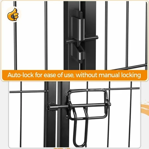 Yaheetech Parc pour Chien 12Panneaux Chenil Enclos en Métal 80 x 60 cm Noir | Clôture modulables pour chien, chiots, lapins, canards Cage pour Chien Barriere chien à loquet intérieur/extérieur Pliable