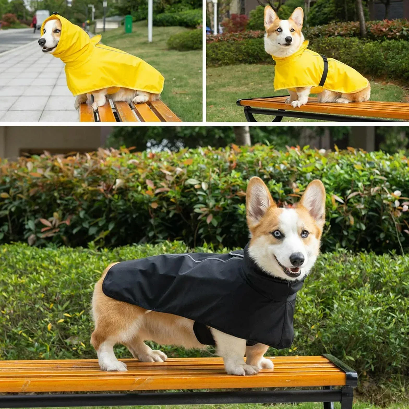 ImperméAble pour Chien Imperméable pour Chien Poncho De Pluie À Capuche Veste De Pluie Réfléchissante pour Chien Vêtements À Col Haut pour Chiens De Taille Moyenne Et Grande-noir-6xl