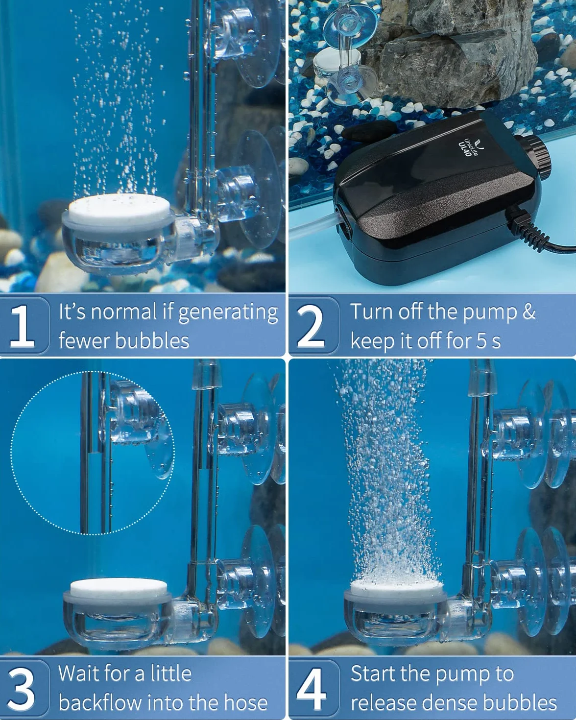 Pawfly Disque de Pierre à Air 2,3 cm Micro-Bulle Kit Diffuseur avec Ventouse Valve Clapet Anti-Retour