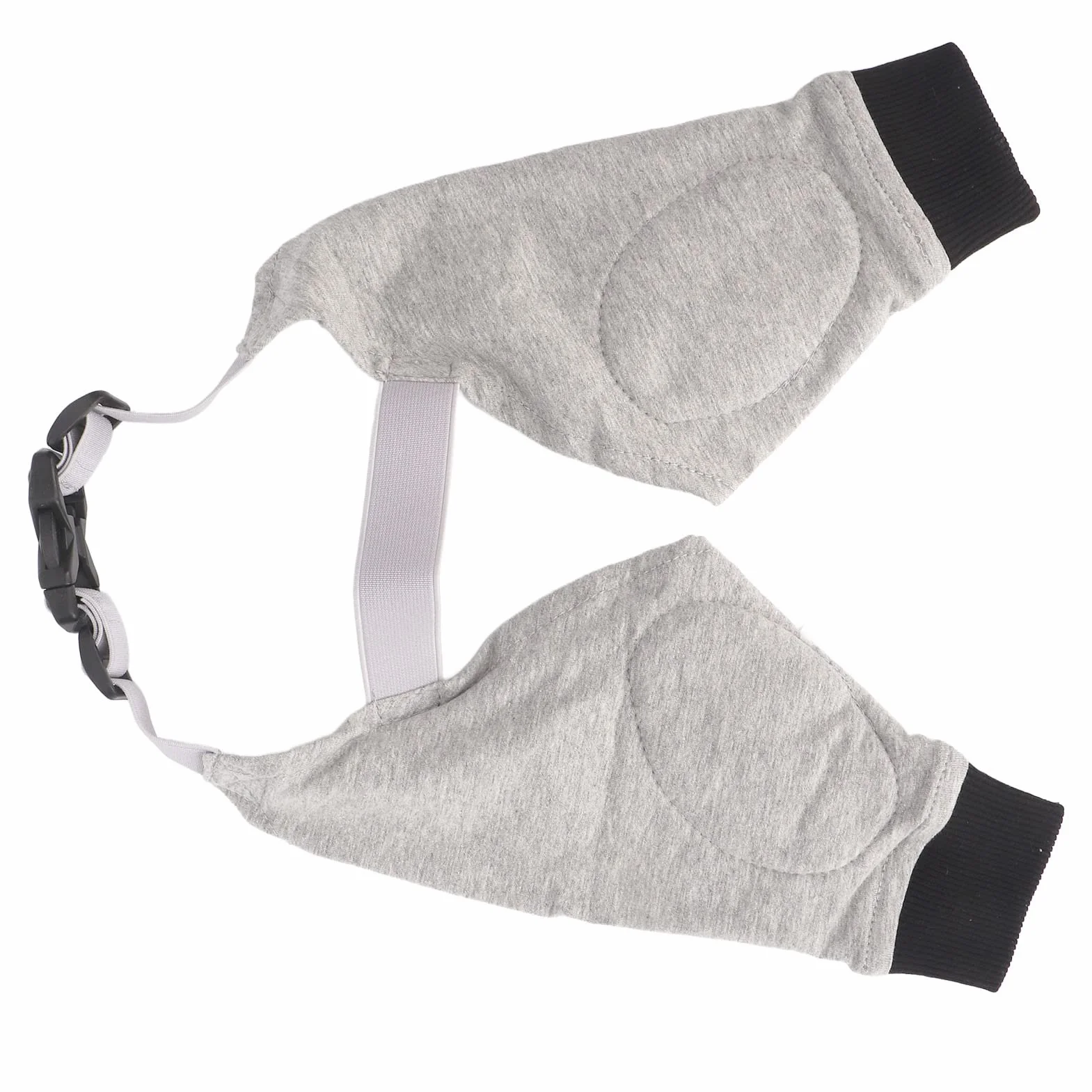 Protège-coude Chien Respirant Réglable Chauffant Articulations Manchon Jambe Avant Coton Polyester Gris Noir L