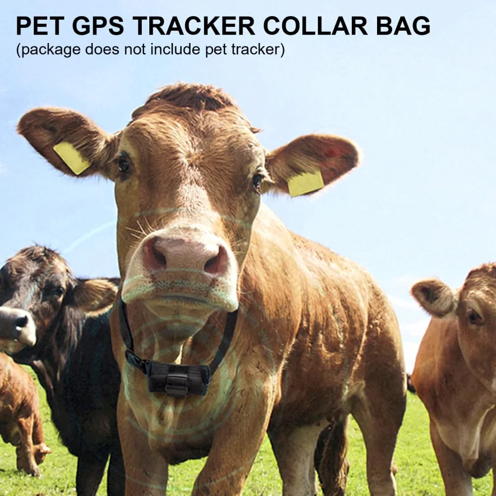 Pochette de Traqueur de Traction pour Chien,Sac de Transport pour Localisateur Animaux de Compagnie avec Sangle Réglable de 50 a 80cm pour Appareils de Localisation de Bétail(Localisateur Non Inclus)