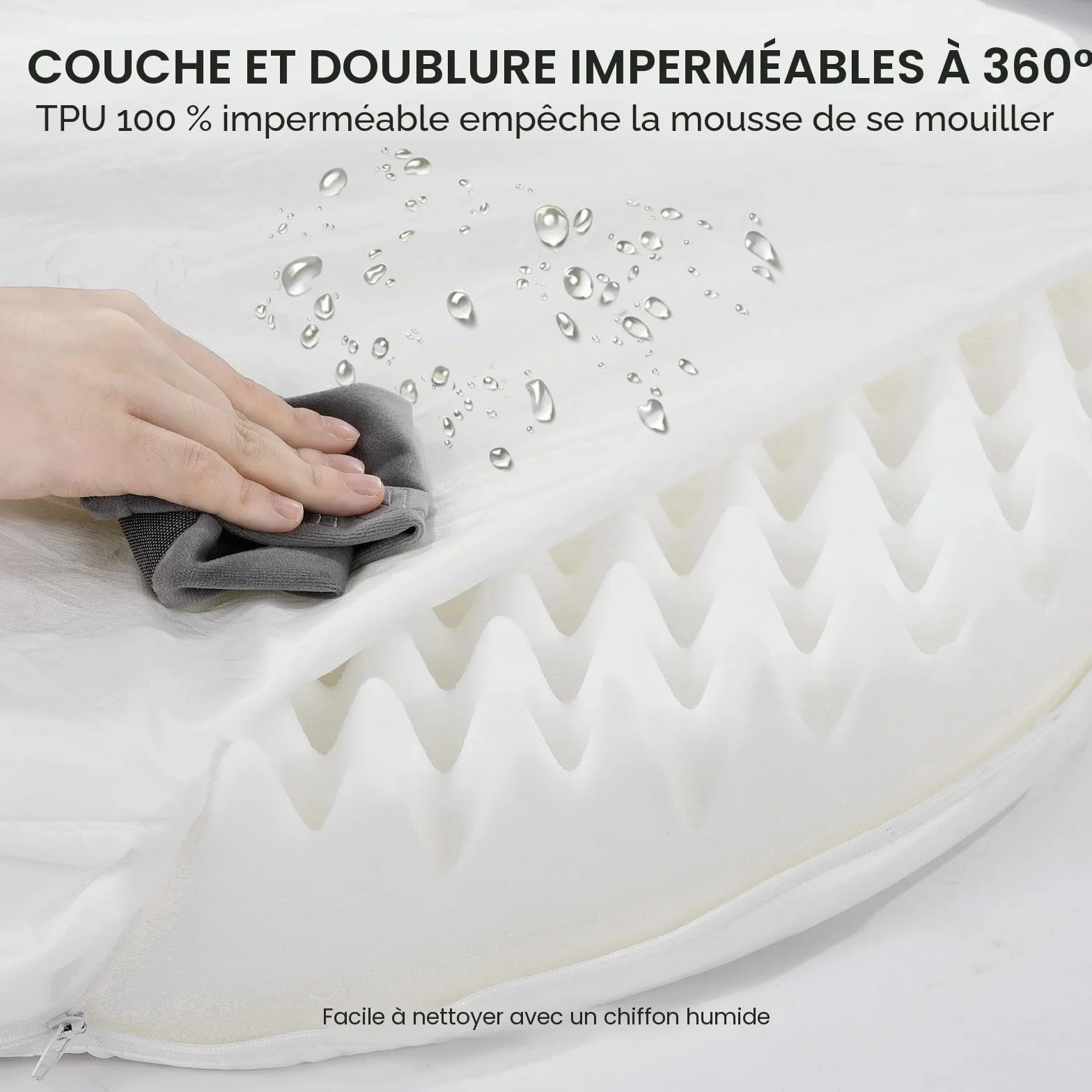 Gimars 9,5 cm Épais XL Lit Orthopédique pour Chiens de Très Grande et Seniors, Lit de Soutien avec Mousse Alvéolée 28D, Housse en Peluche Amovible et Lavable, Doublure Imperméable, Semi-Circulaire